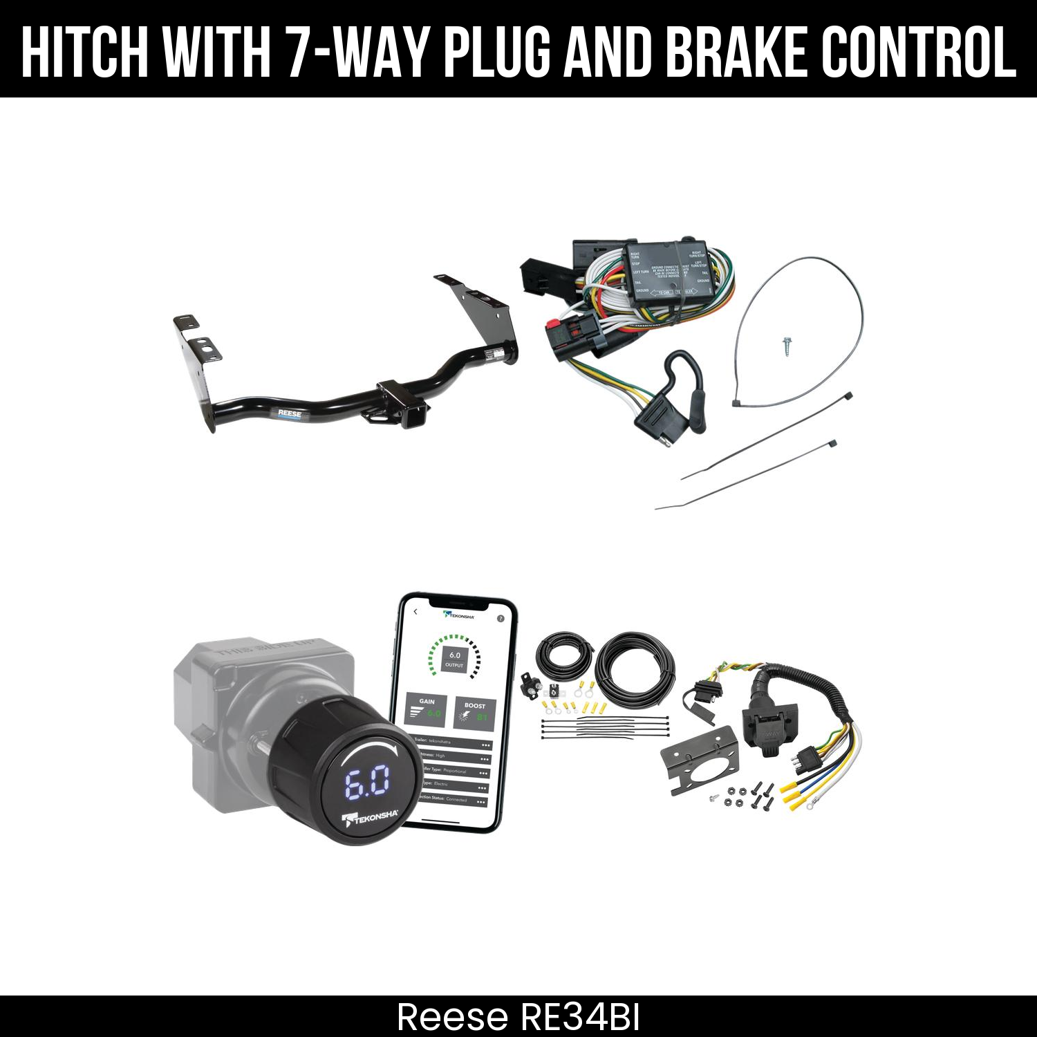 Reese RE34BI Hitch With 7 Way Plug And Brake Control Bundle Featureimg