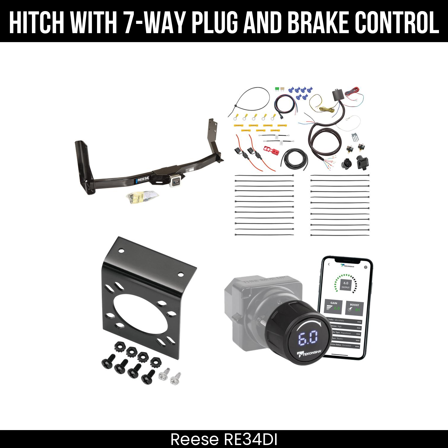 Reese RE34DI Hitch With 7 Way Plug And Brake Control Bundle Featureimg