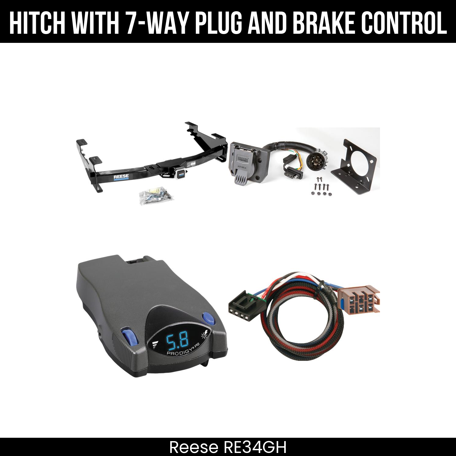 Trailer Hitch , 7-Way , Tekonsha Prodigy P2 Brake Control