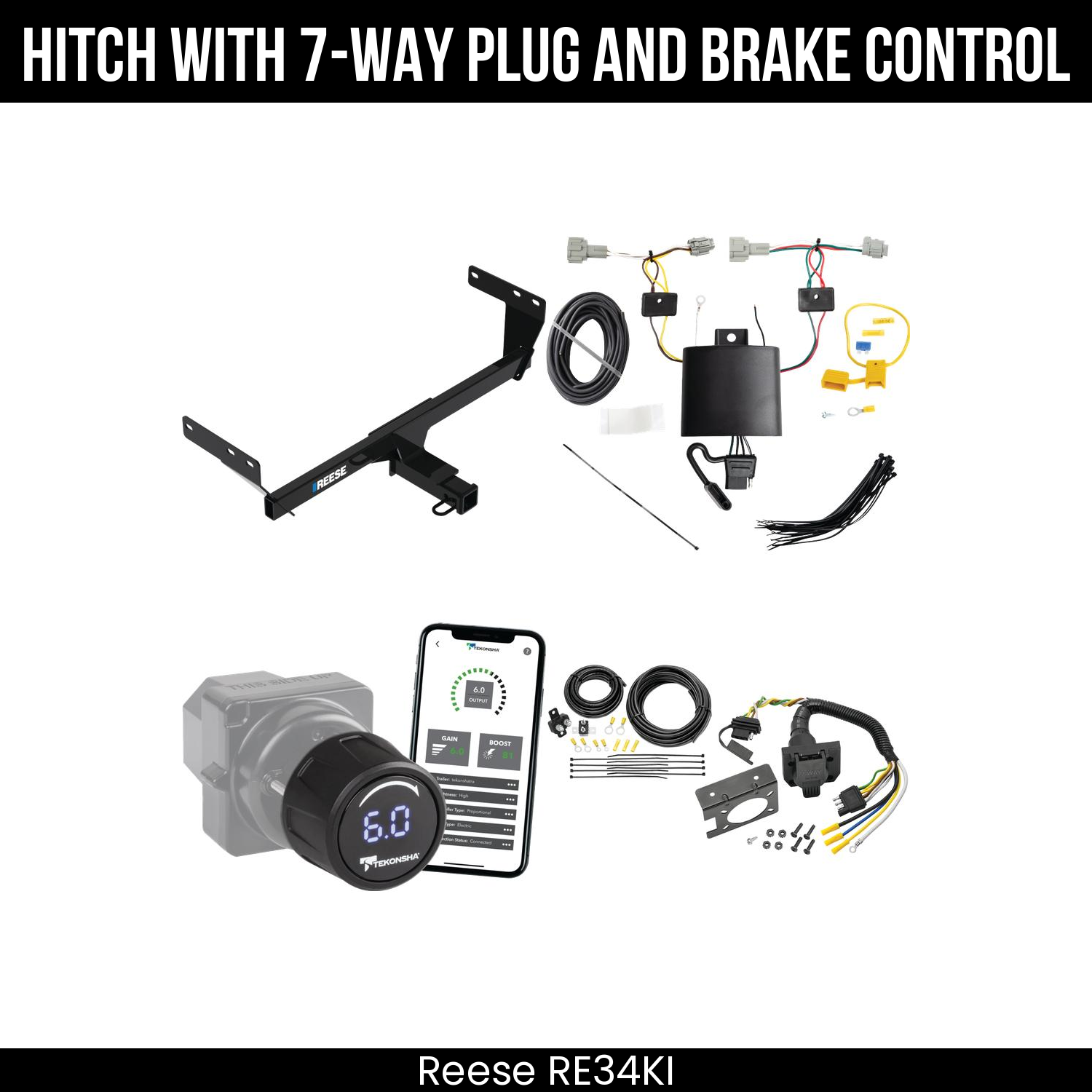Reese RE34KI Hitch With 7 Way Plug And Brake Control Bundle Featureimg
