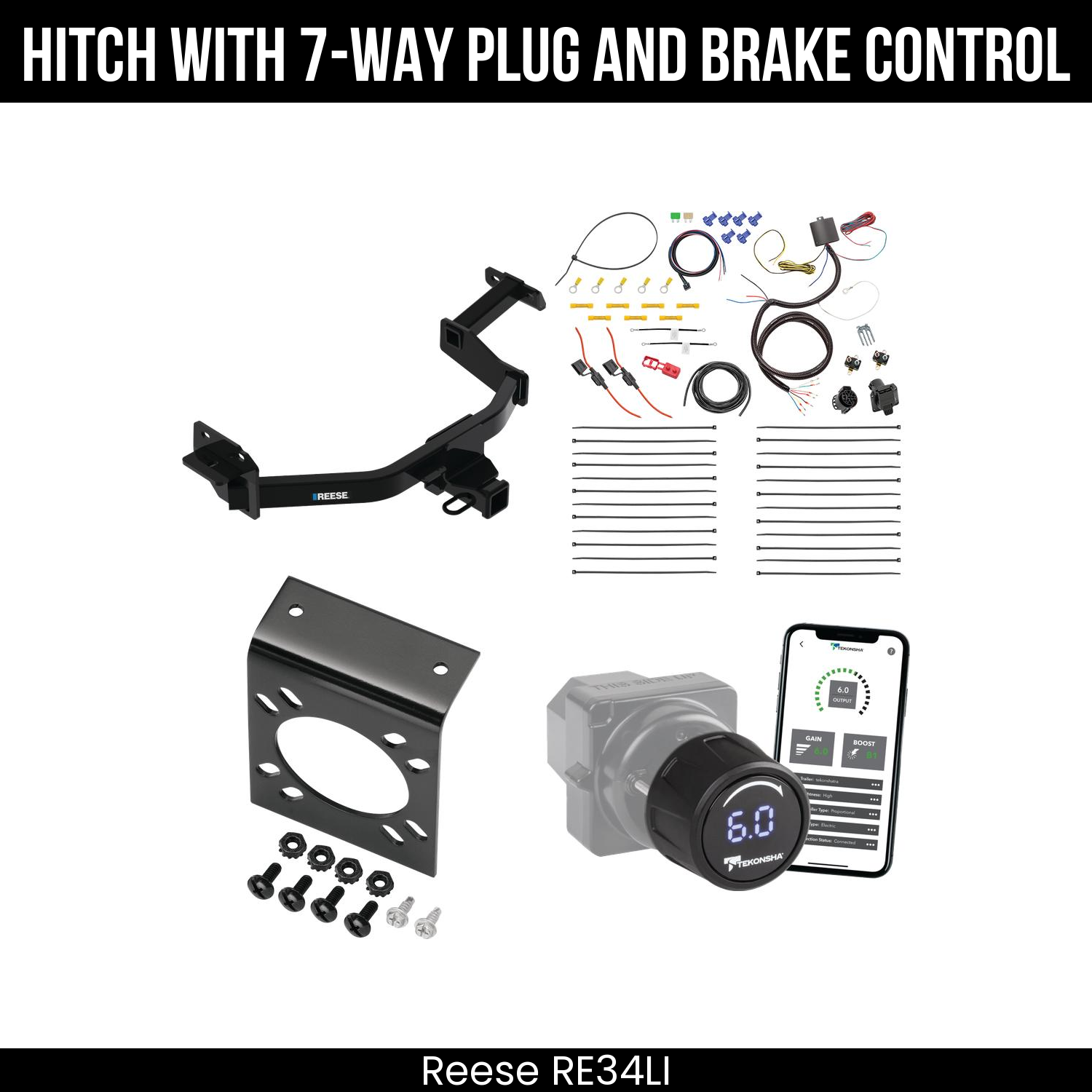 Reese RE34LI Hitch With 7 Way Plug And Brake Control Bundle Featureimg