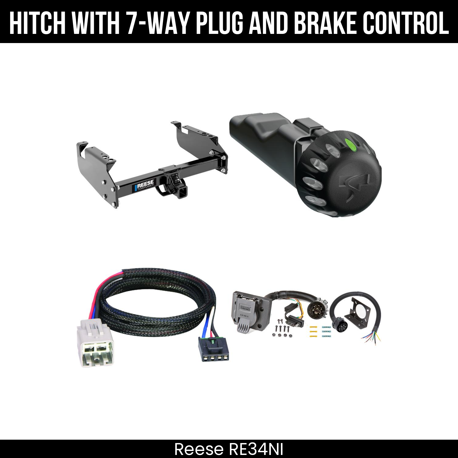 Reese RE34NI Hitch With 7 Way Plug And Brake Control Bundle Featureimg