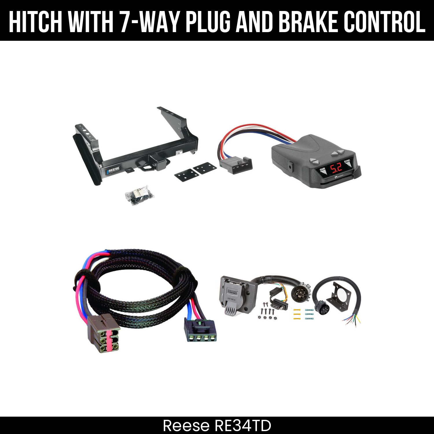 Trailer Hitch , 7-Way , Tekonsha Brakeman IV Brake Control