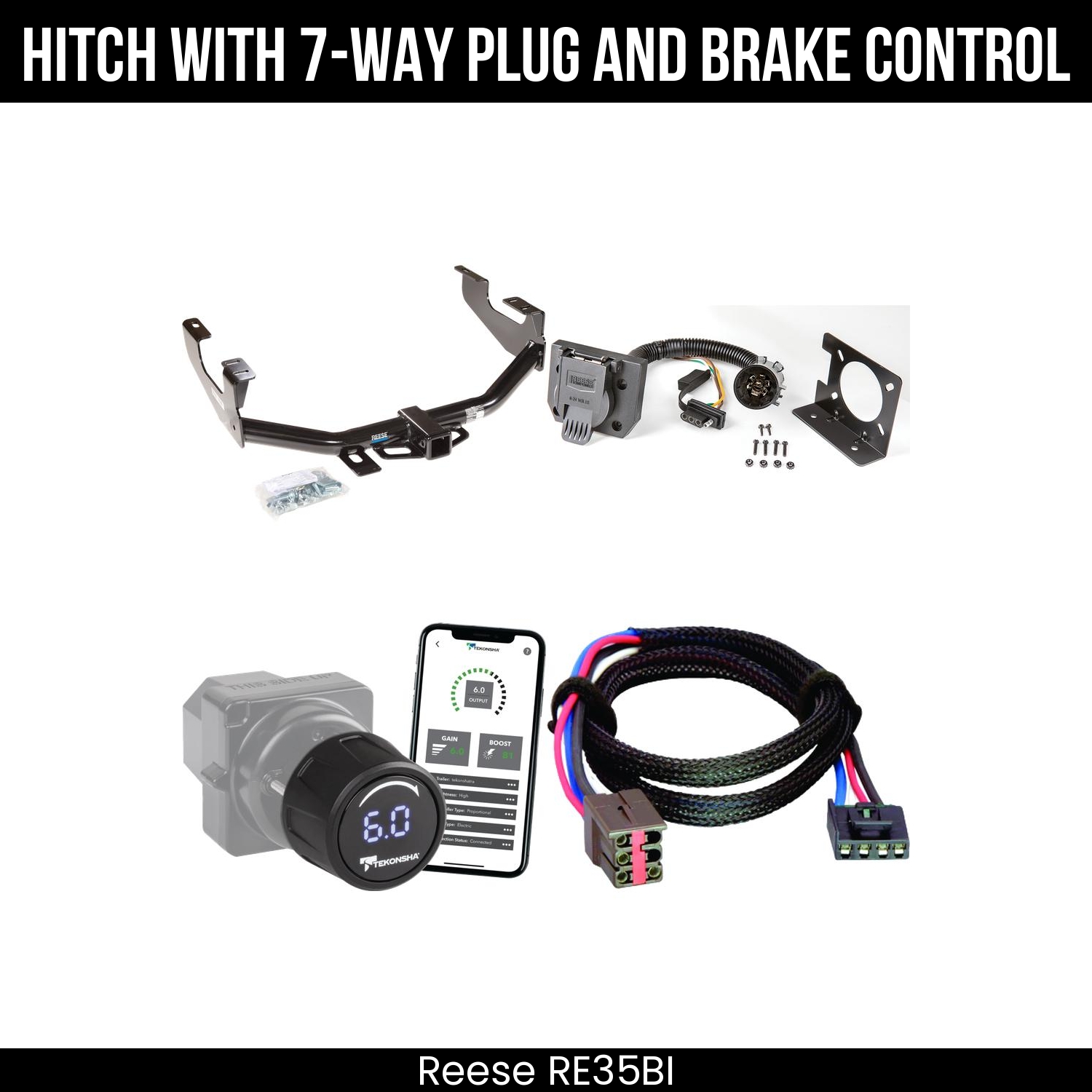 Reese RE35BI Hitch With 7 Way Plug And Brake Control Bundle Featureimg