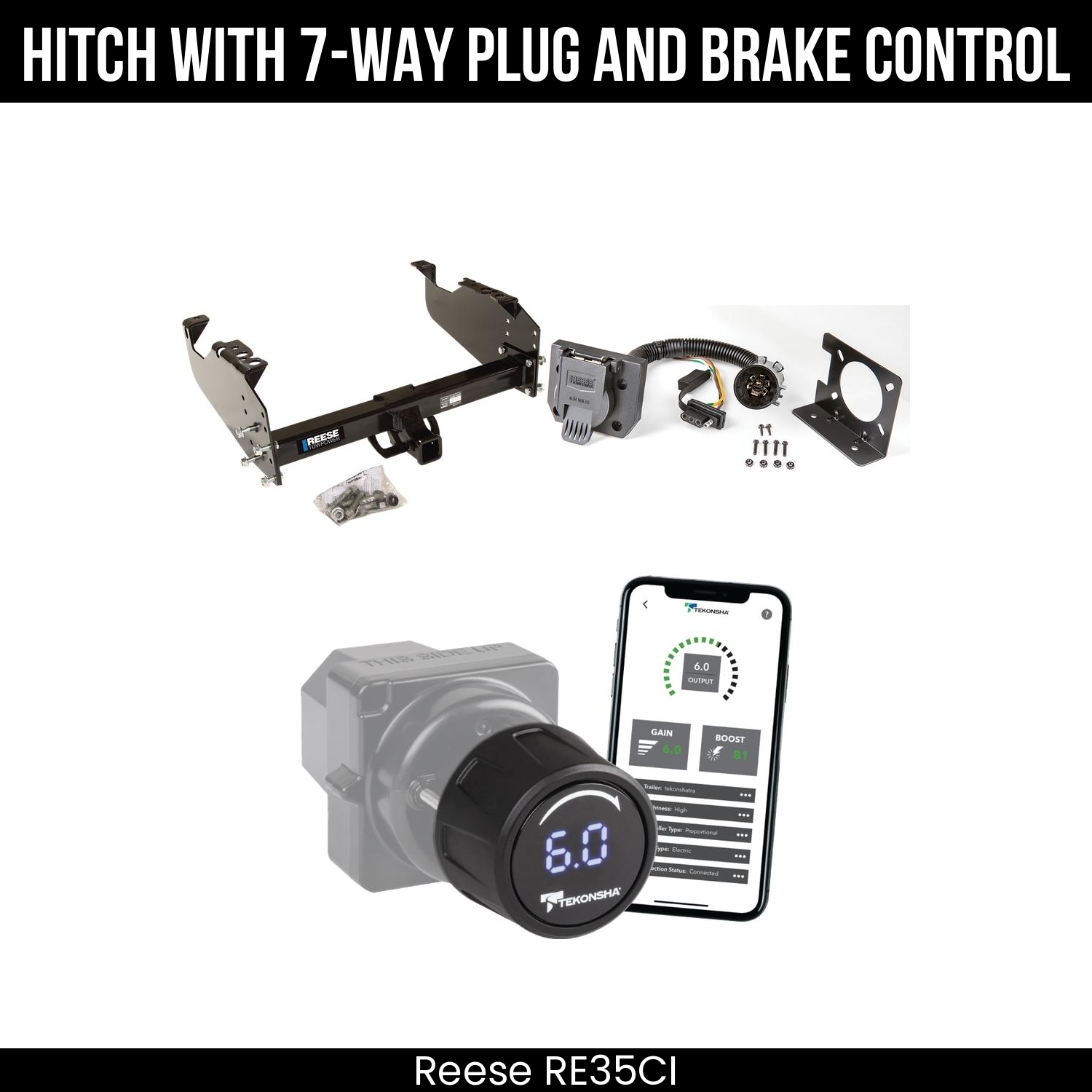 Reese RE35CI Hitch With 7 Way Plug And Brake Control Bundle Featureimg
