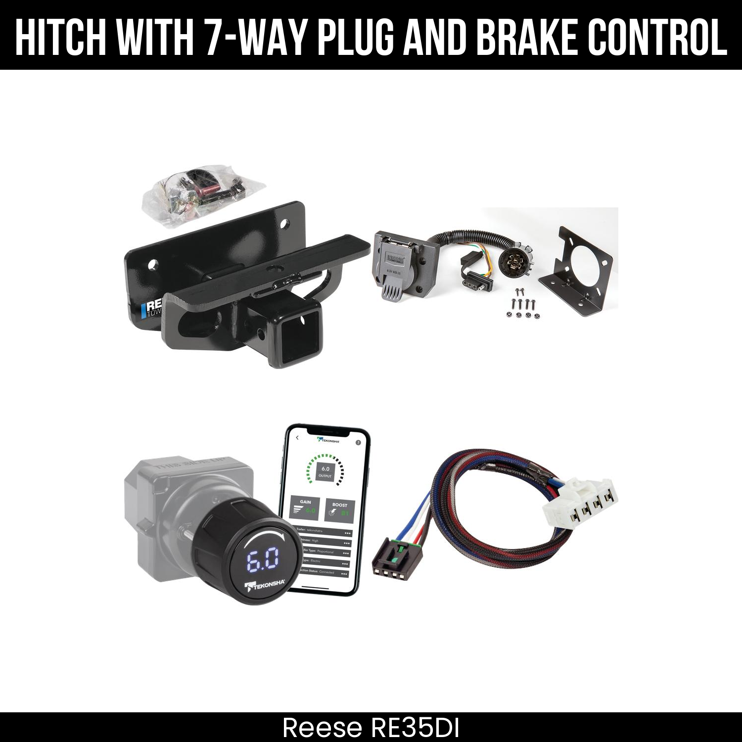 Reese RE35DI Hitch With 7 Way Plug And Brake Control Bundle Featureimg