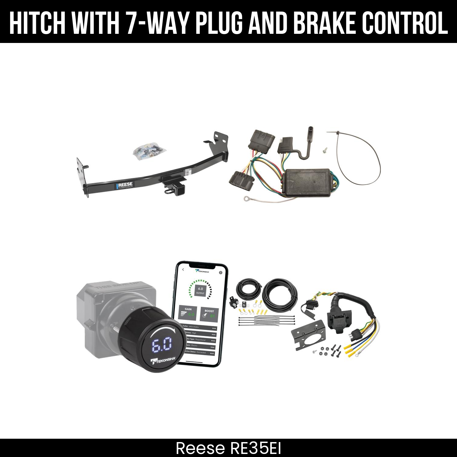 Reese RE35EI Hitch With 7 Way Plug And Brake Control Bundle Featureimg