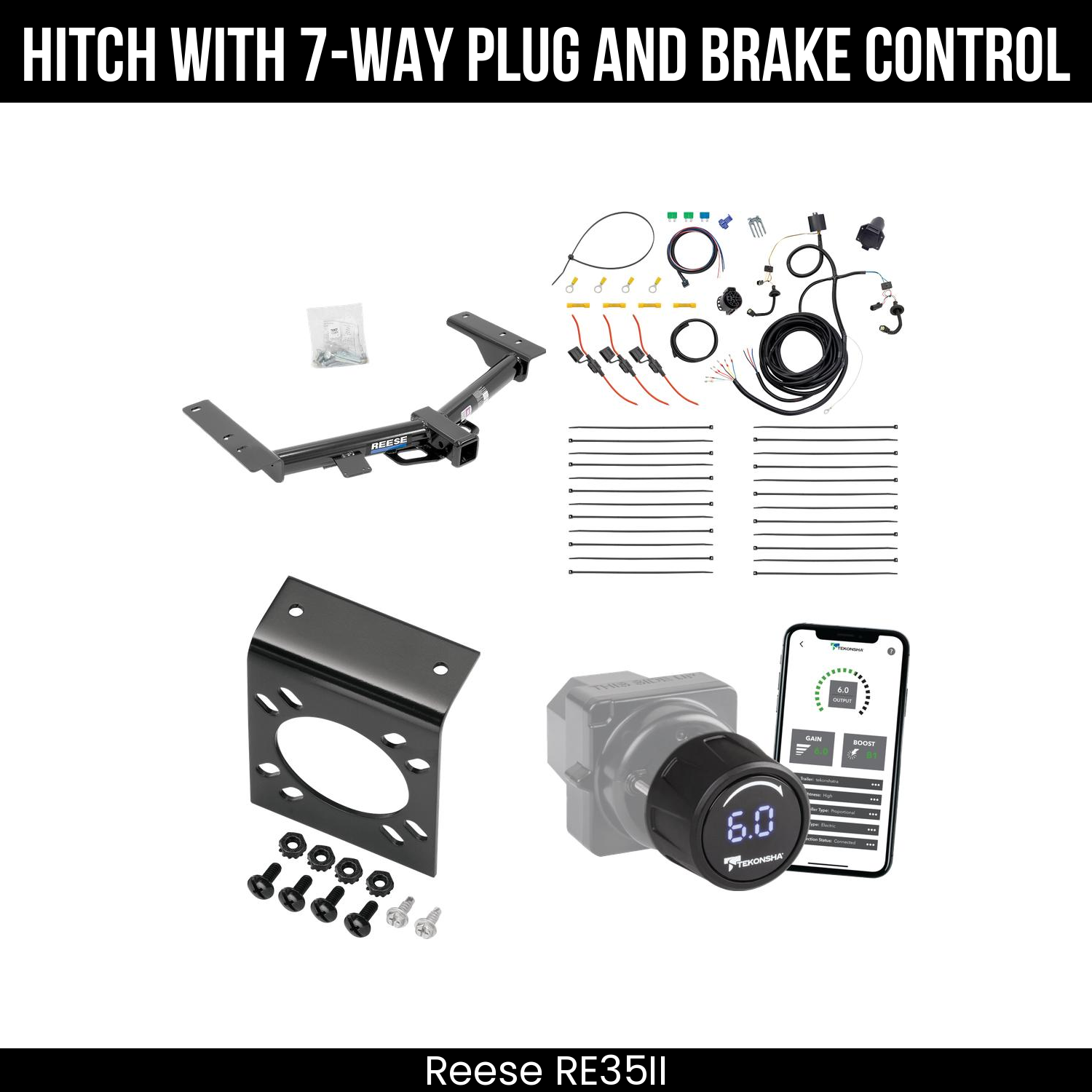 Reese RE35II Hitch With 7 Way Plug And Brake Control Bundle Featureimg