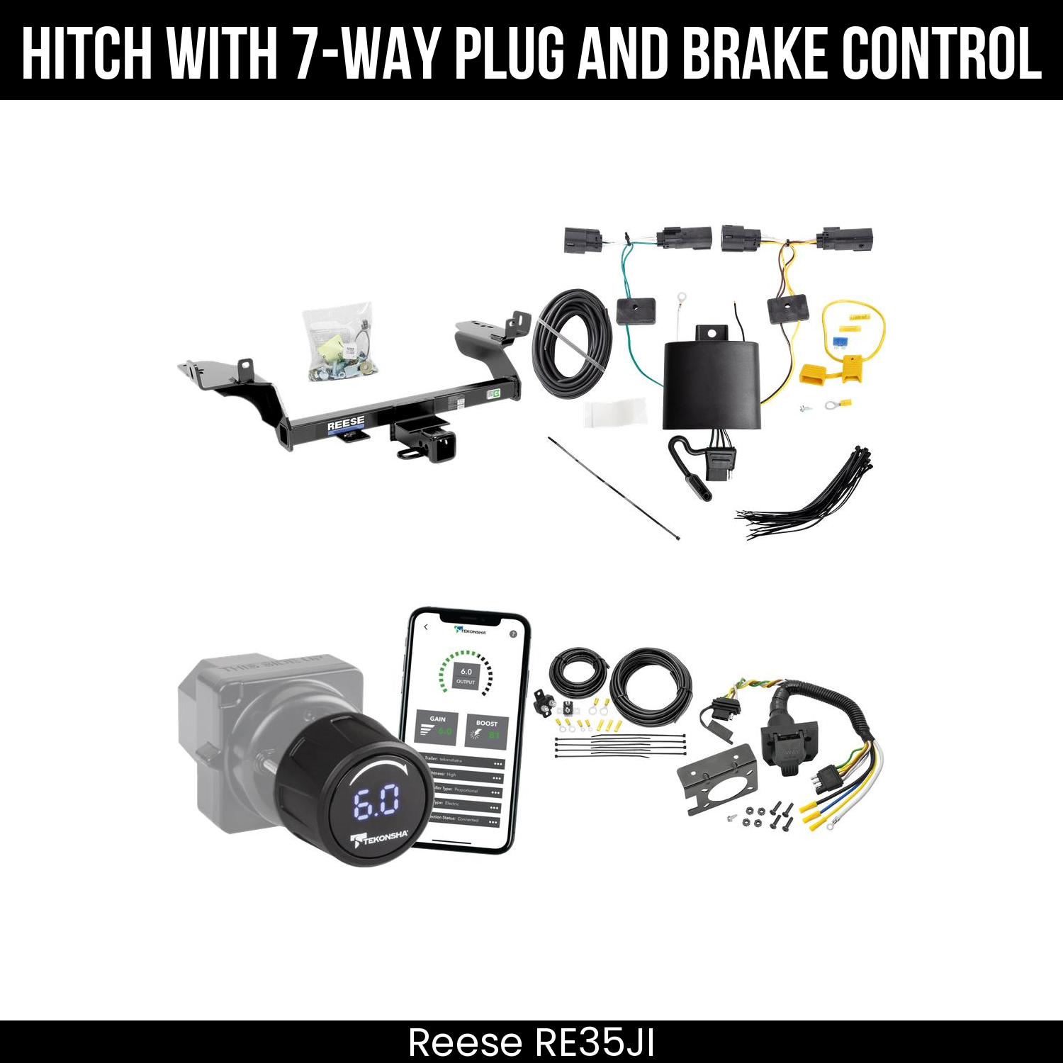 Reese RE35JI Hitch With 7 Way Plug And Brake Control Bundle Featureimg