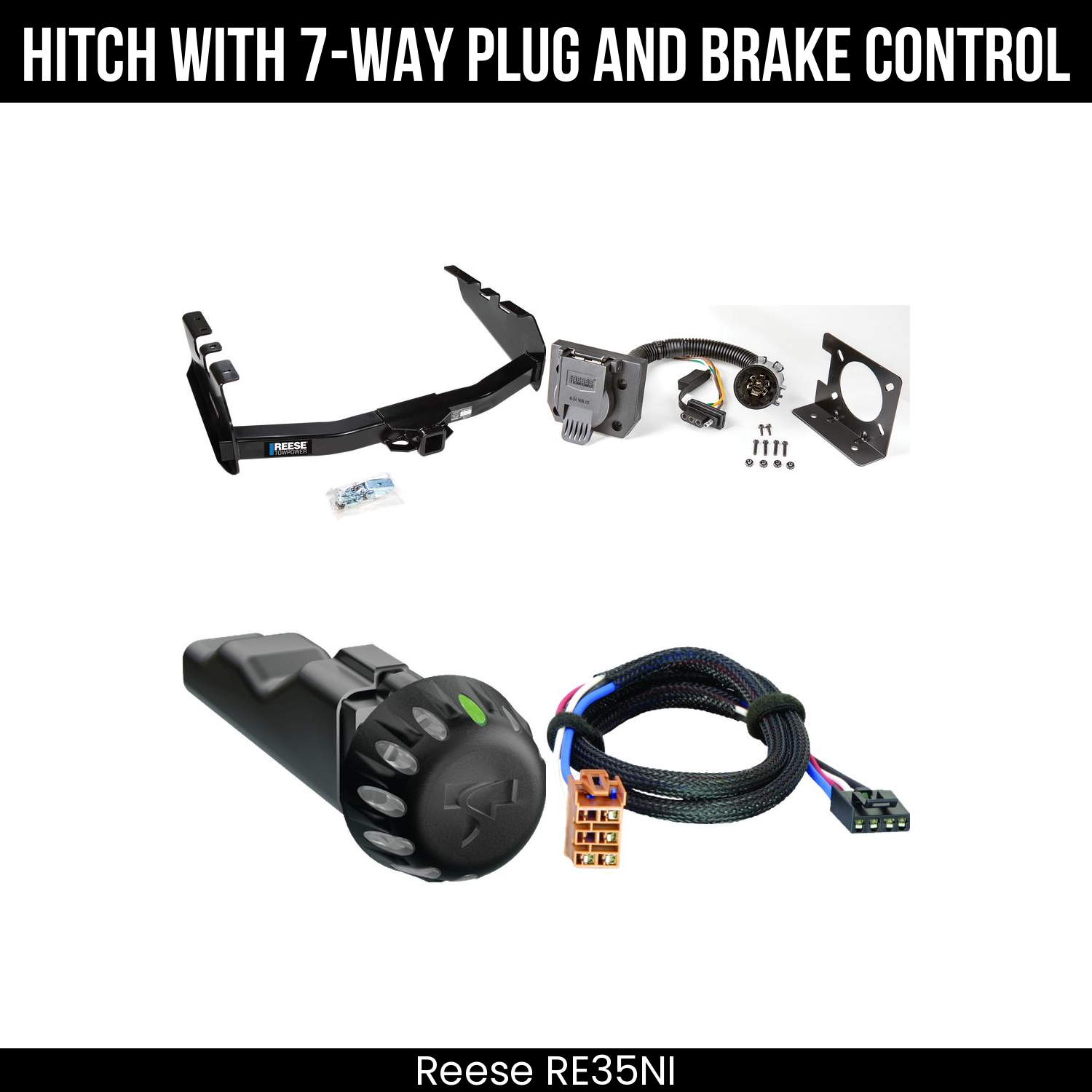 Reese RE35NI Hitch With 7 Way Plug And Brake Control Bundle Featureimg