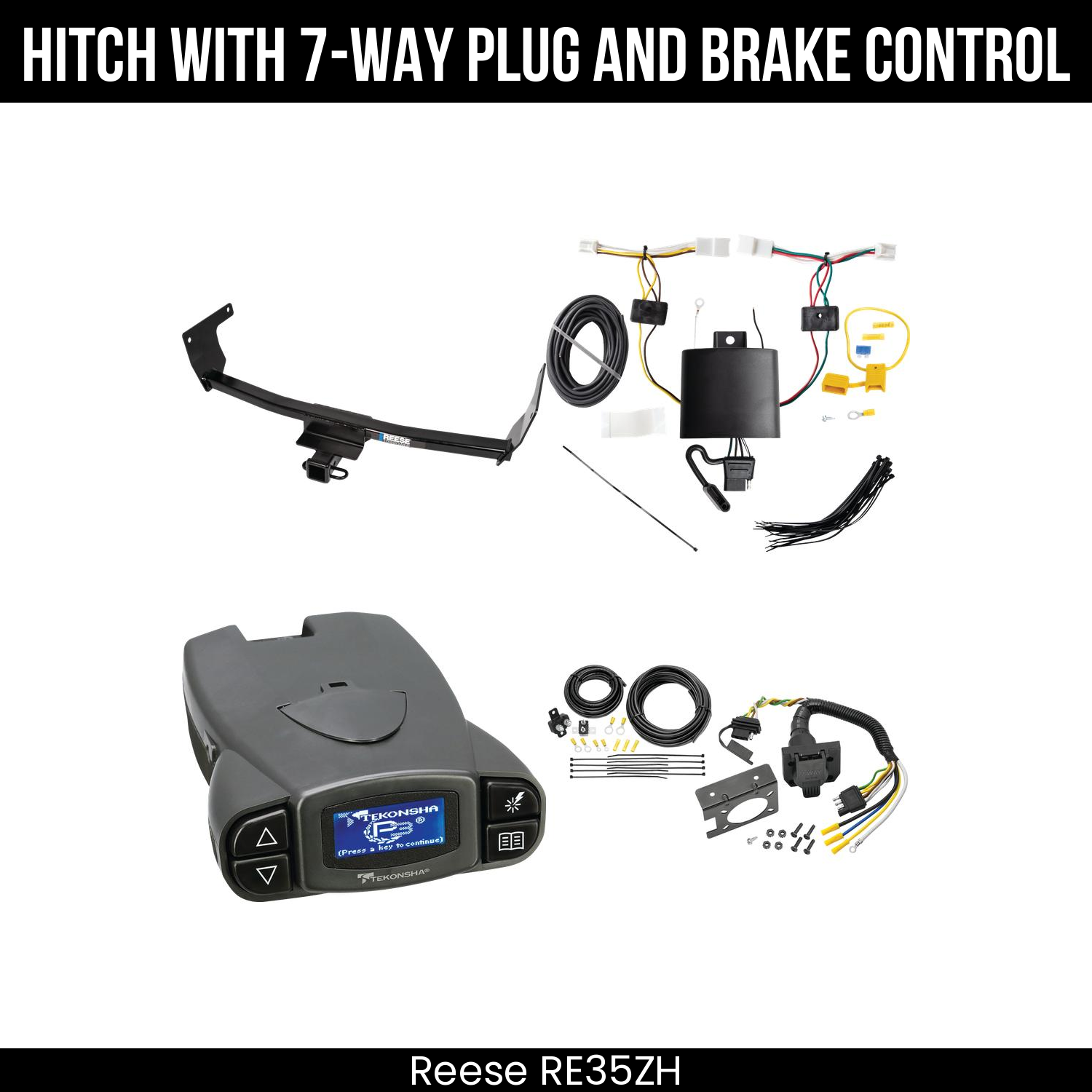 Reese RE35ZH Hitch With 7 Way Plug And Brake Control Bundle Featureimg