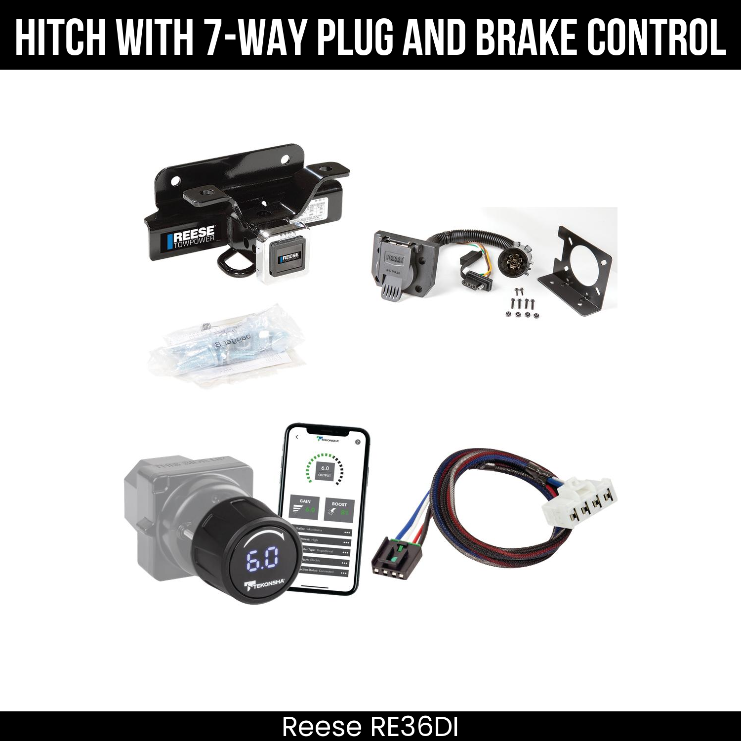 Reese RE36DI Hitch With 7 Way Plug And Brake Control Bundle Featureimg