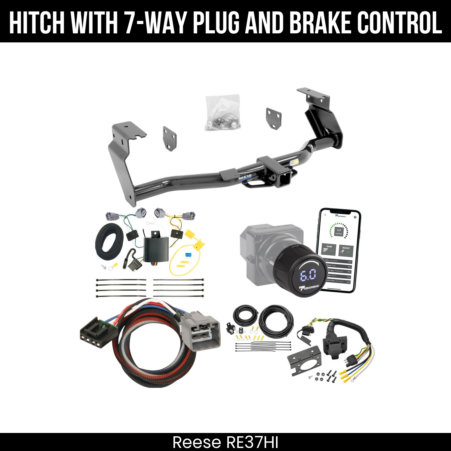 Reese RE37HI Hitch With 7 Way Plug And Brake Control Bundle Featureimg