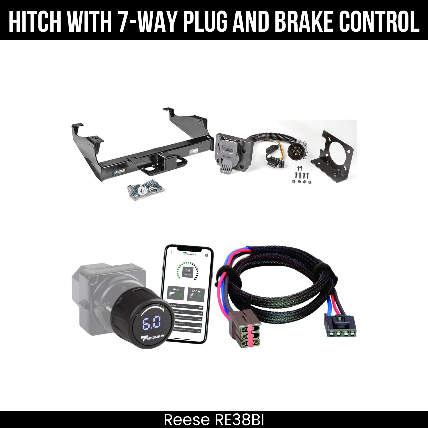 Reese RE38BI Hitch With 7 Way Plug And Brake Control Bundle Featureimg