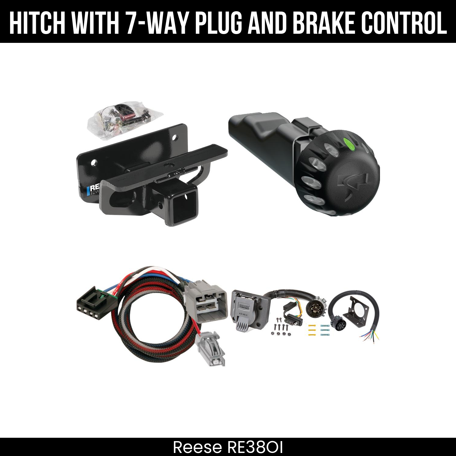 Reese RE38OI Hitch With 7 Way Plug And Brake Control Bundle Featureimg