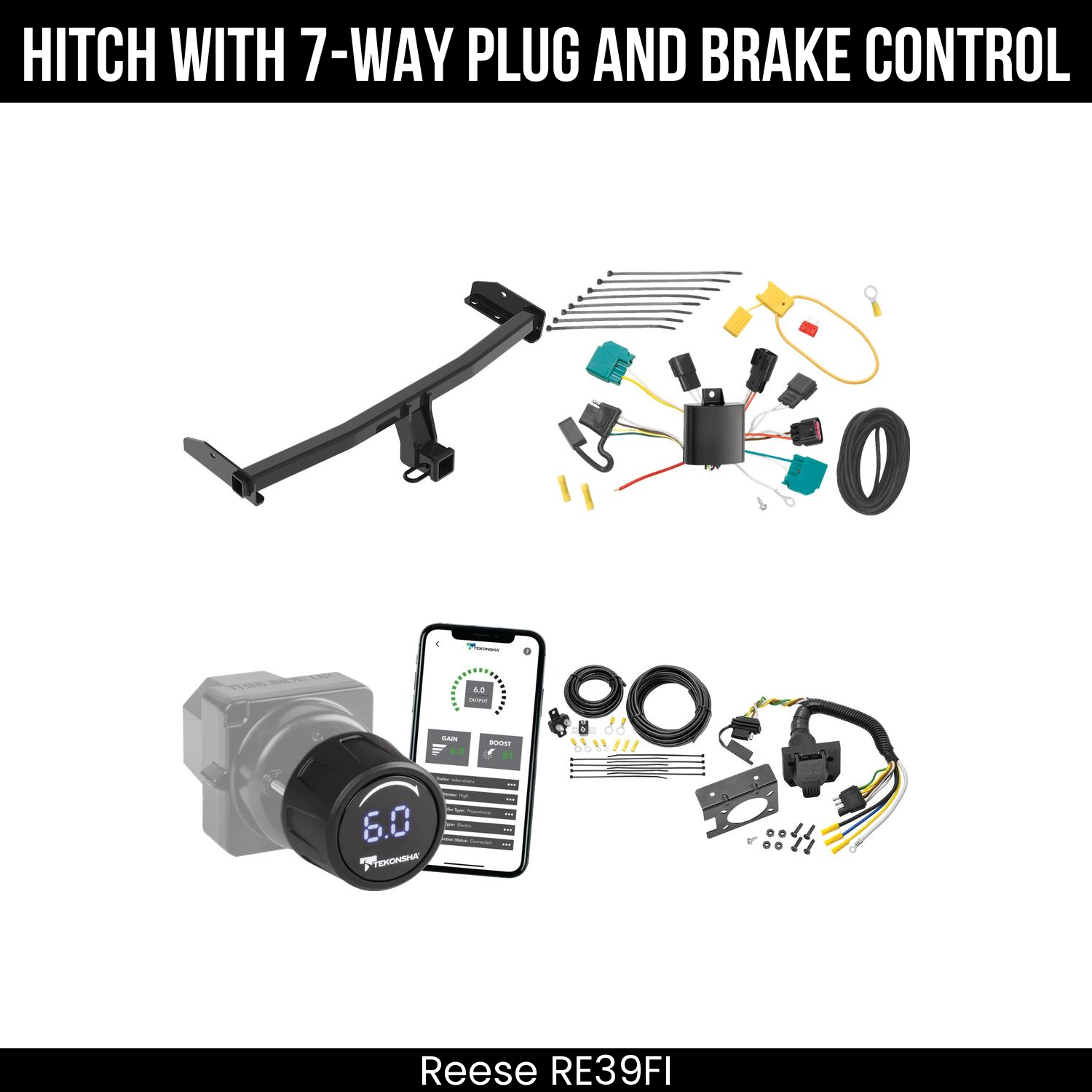 Reese RE39FI Hitch With 7 Way Plug And Brake Control Bundle Featureimg