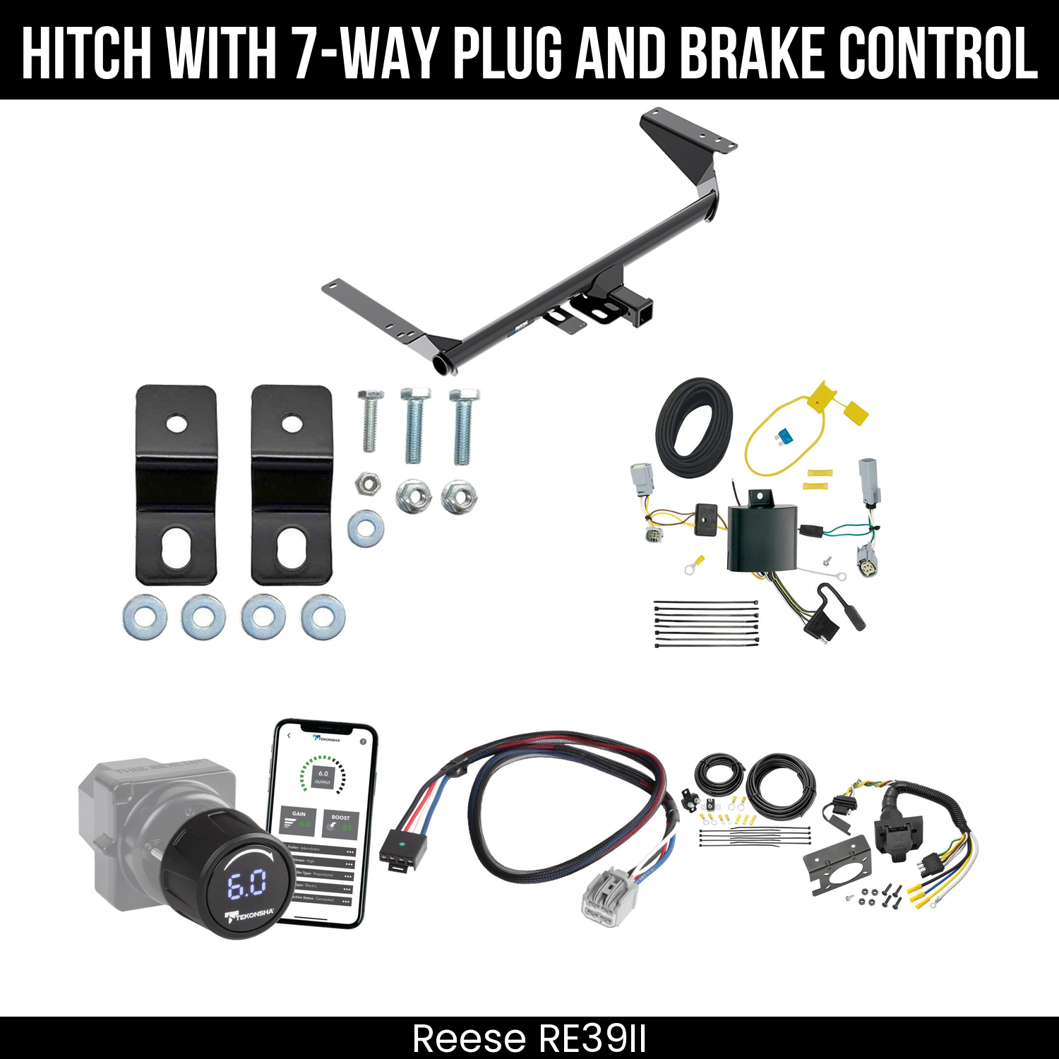 Reese RE39II Hitch With 7 Way Plug And Brake Control Bundle Featureimg