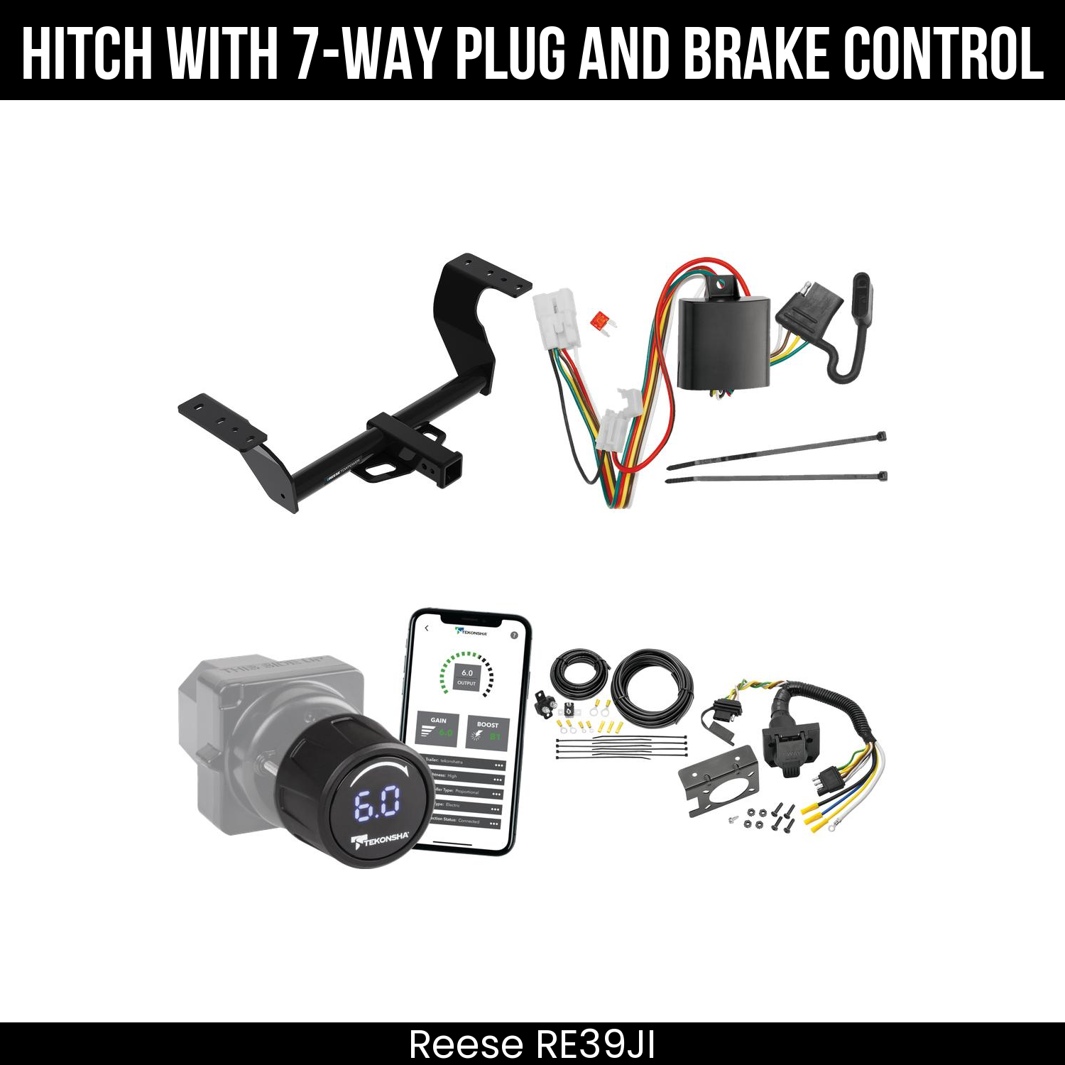 Reese RE39JI Hitch With 7 Way Plug And Brake Control Bundle Featureimg