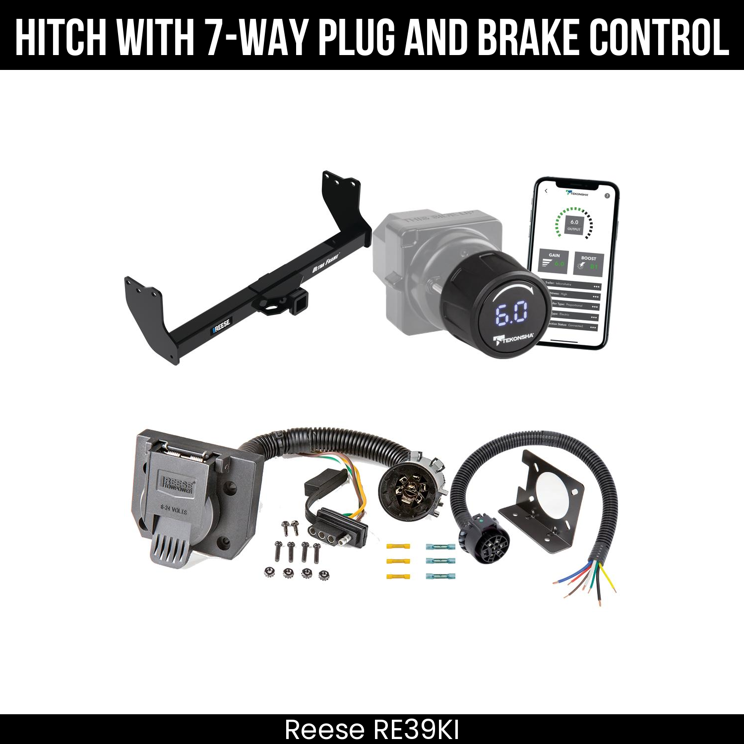 Reese RE39KI Hitch With 7 Way Plug And Brake Control Bundle Featureimg