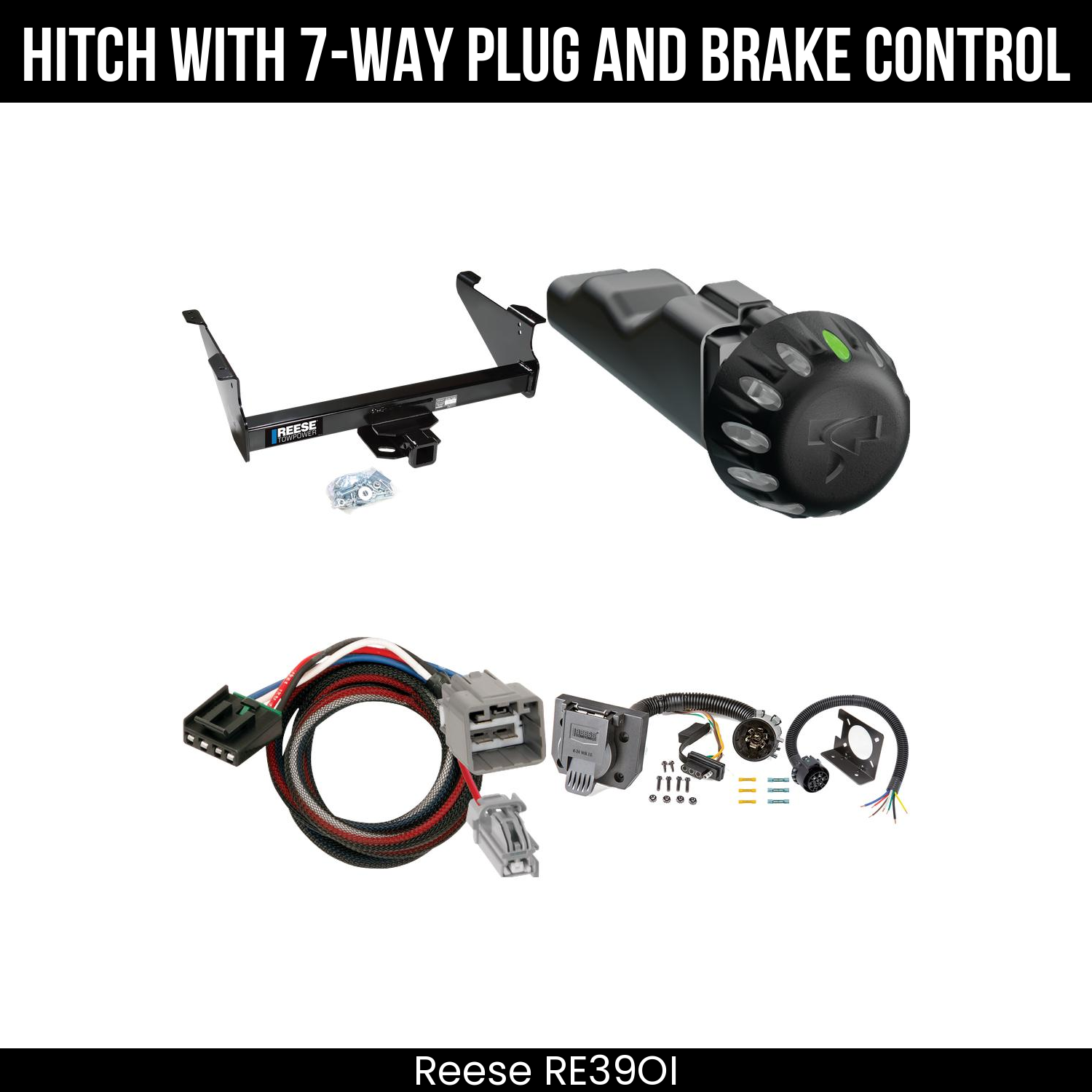 Reese RE39OI Hitch With 7 Way Plug And Brake Control Bundle Featureimg