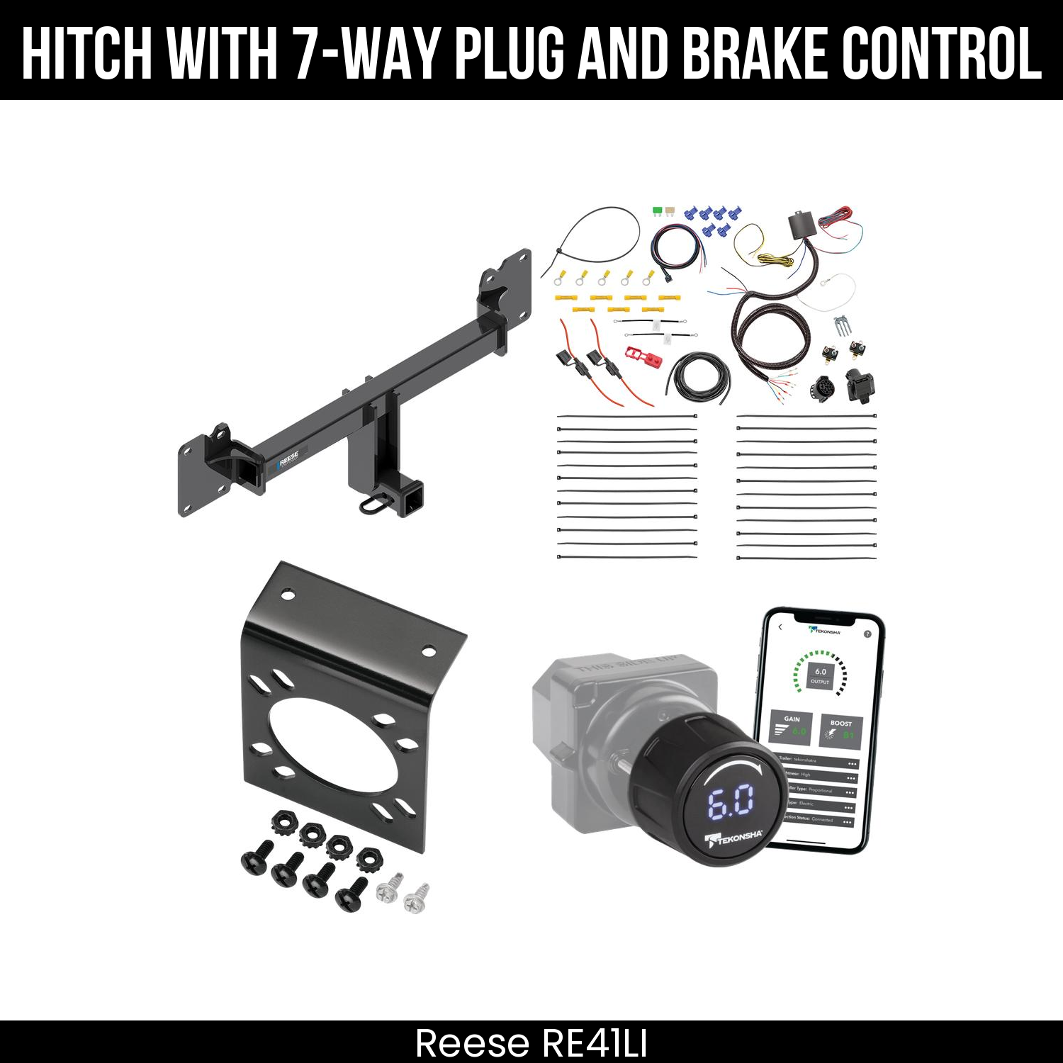 Reese RE41LI Hitch With 7 Way Plug And Brake Control Bundle Featureimg