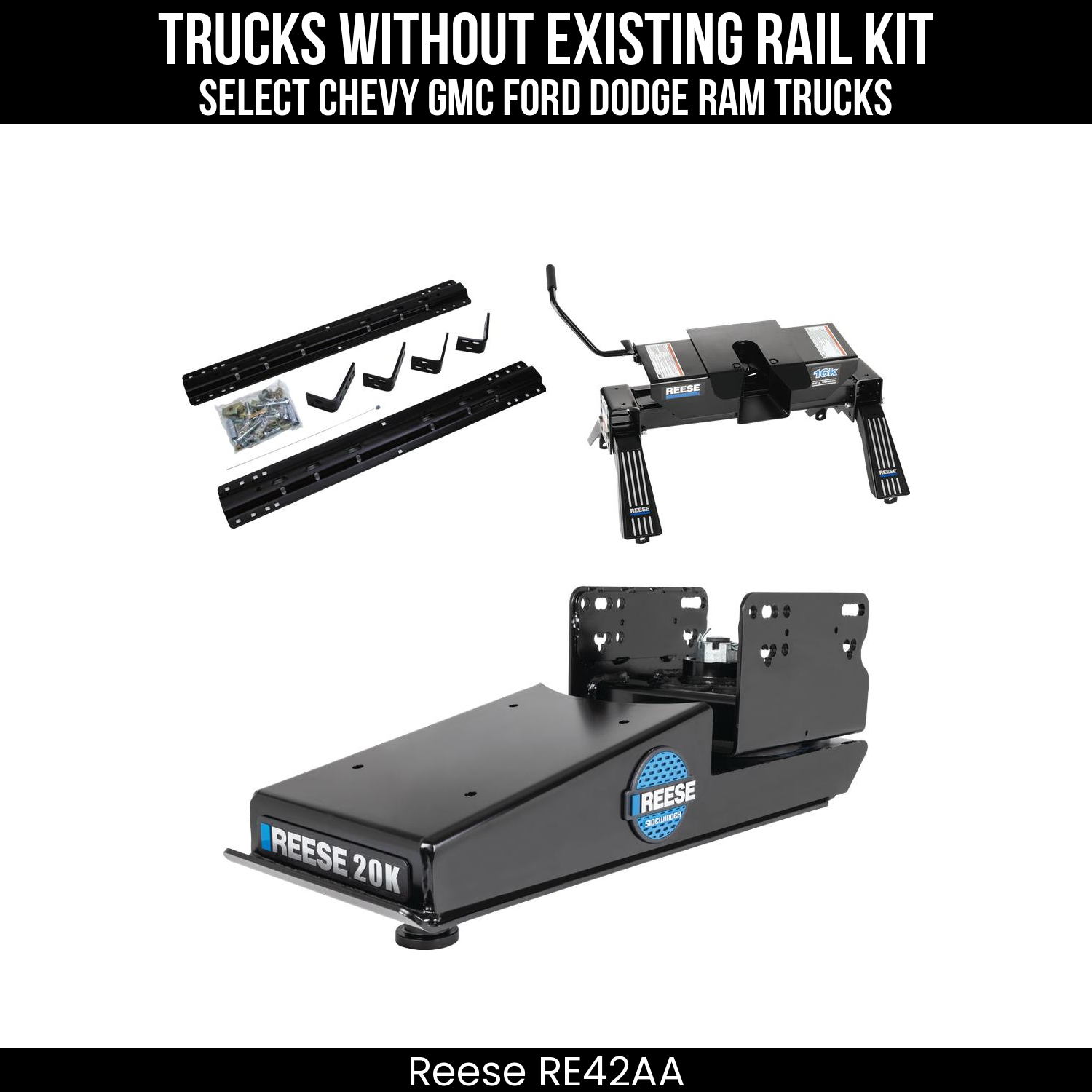 5th Wheel Hitch Mounting Rail & Bracket Kit,Replacement 5th Wheel Head,Replacement 5th Wheel Legs,Sidewinder 5th Wheel Pin Box