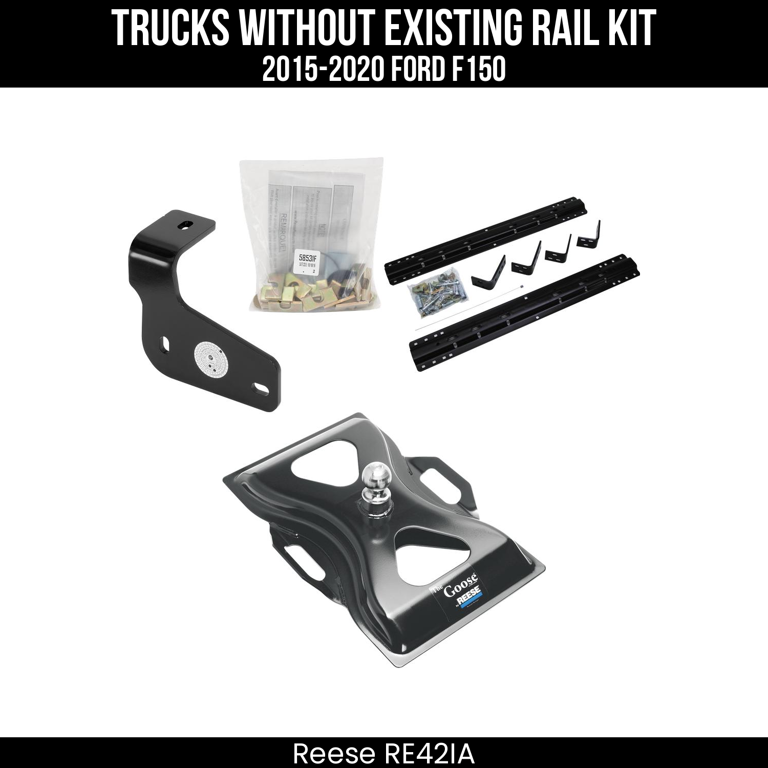 5th Wheel Hitch Bracket Kit,5th Wheel Hitch Mounting Rail & Bracket Kit,The Goose 5th Wheel Gooseneck Hitch