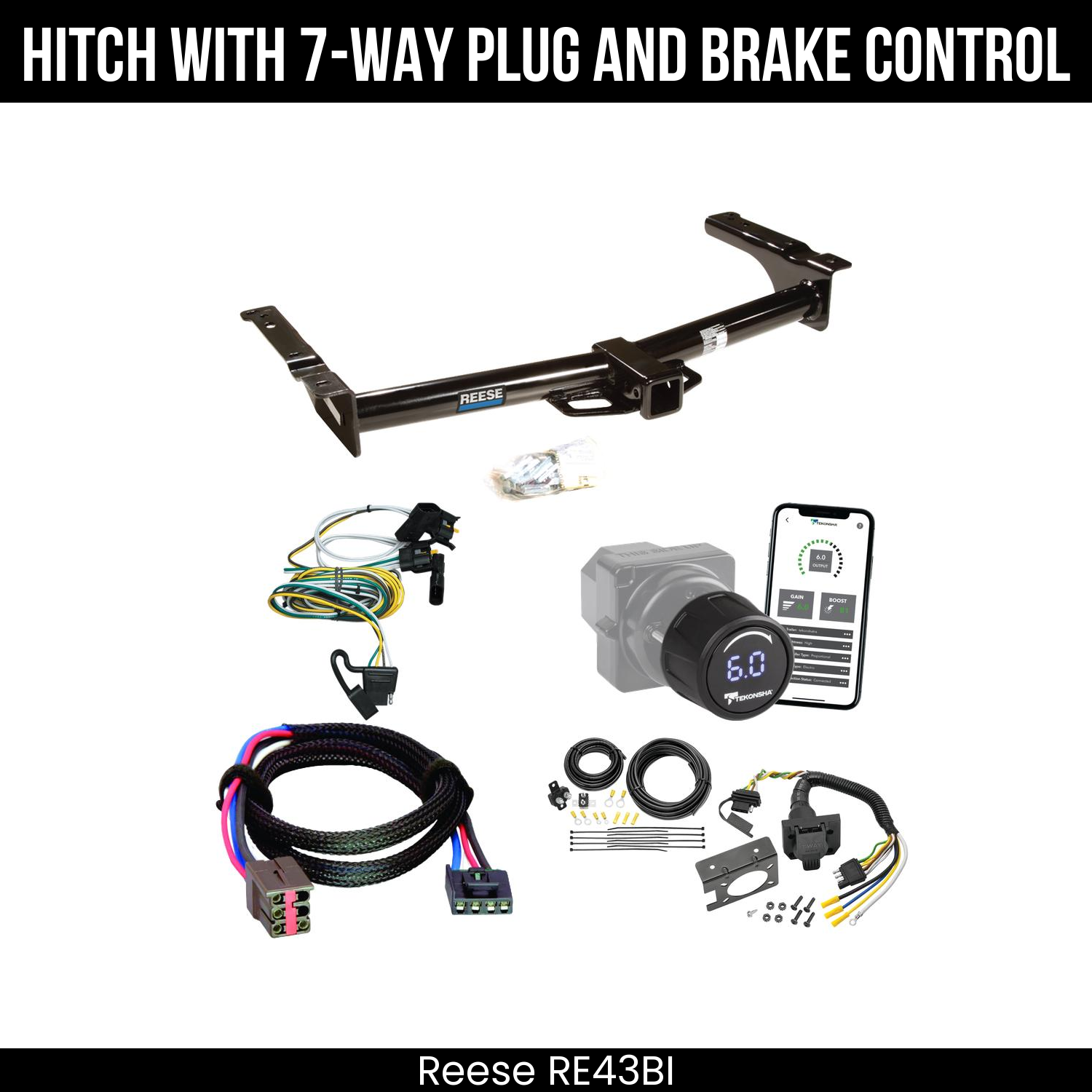 Reese RE43BI Hitch With 7 Way Plug And Brake Control Bundle Featureimg