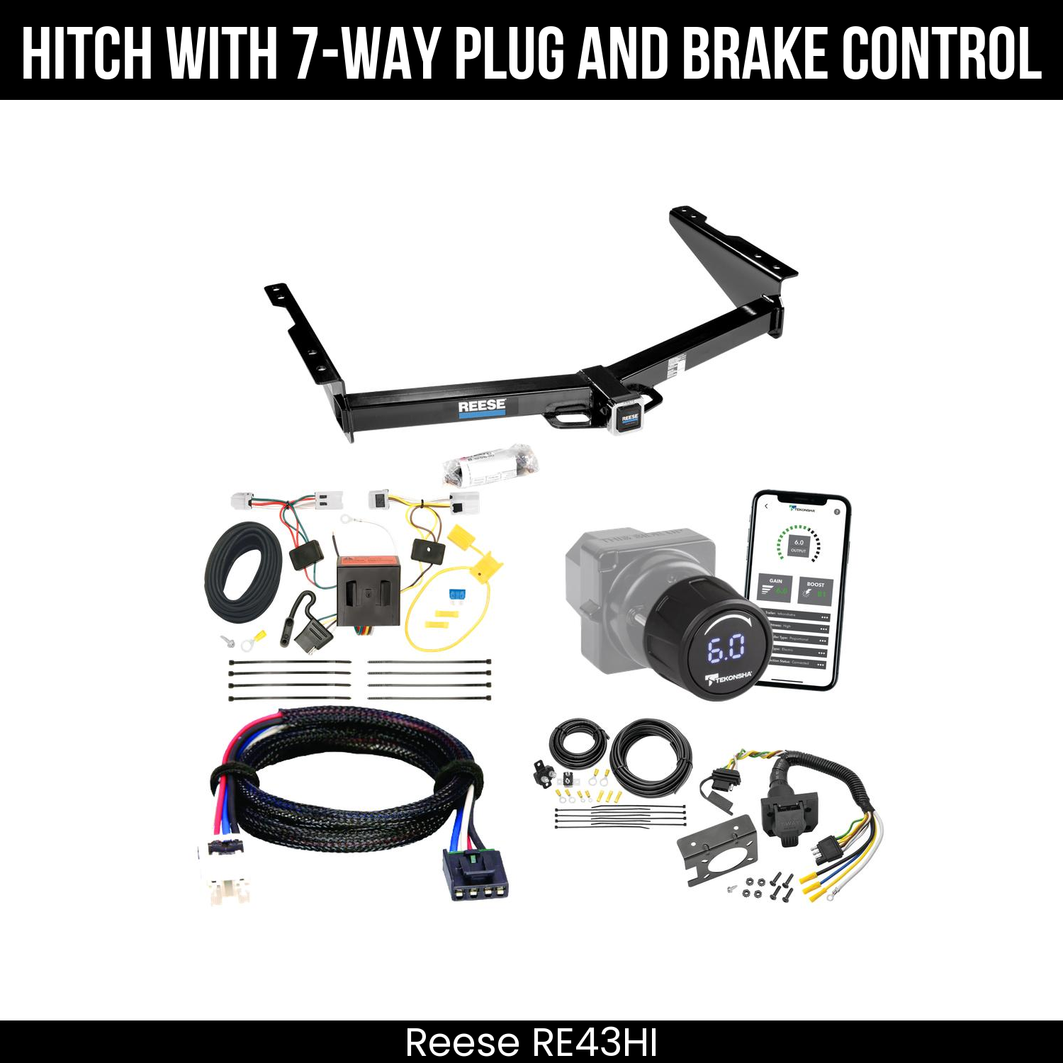 Reese RE43HI Hitch With 7 Way Plug And Brake Control Bundle Featureimg