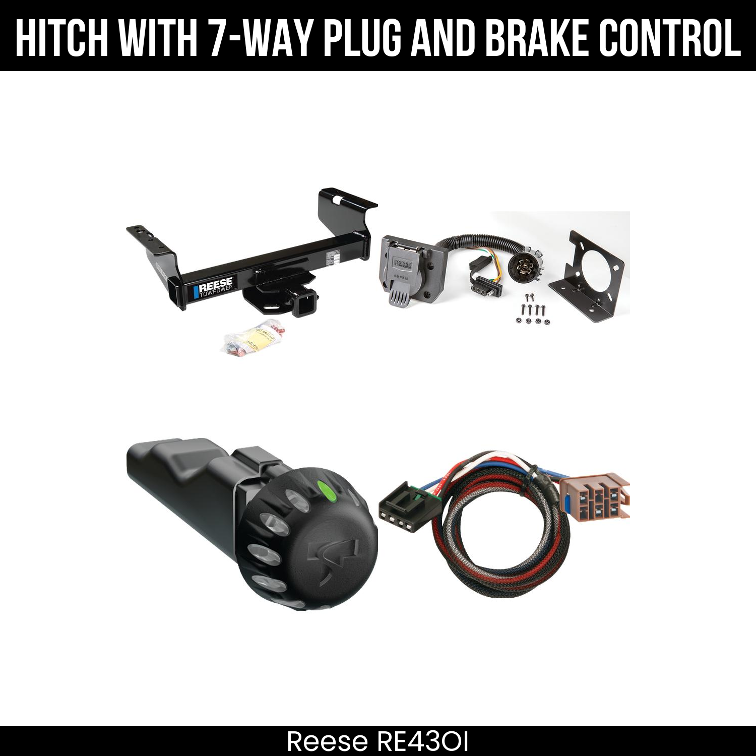 Reese RE43OI Hitch With 7 Way Plug And Brake Control Bundle Featureimg