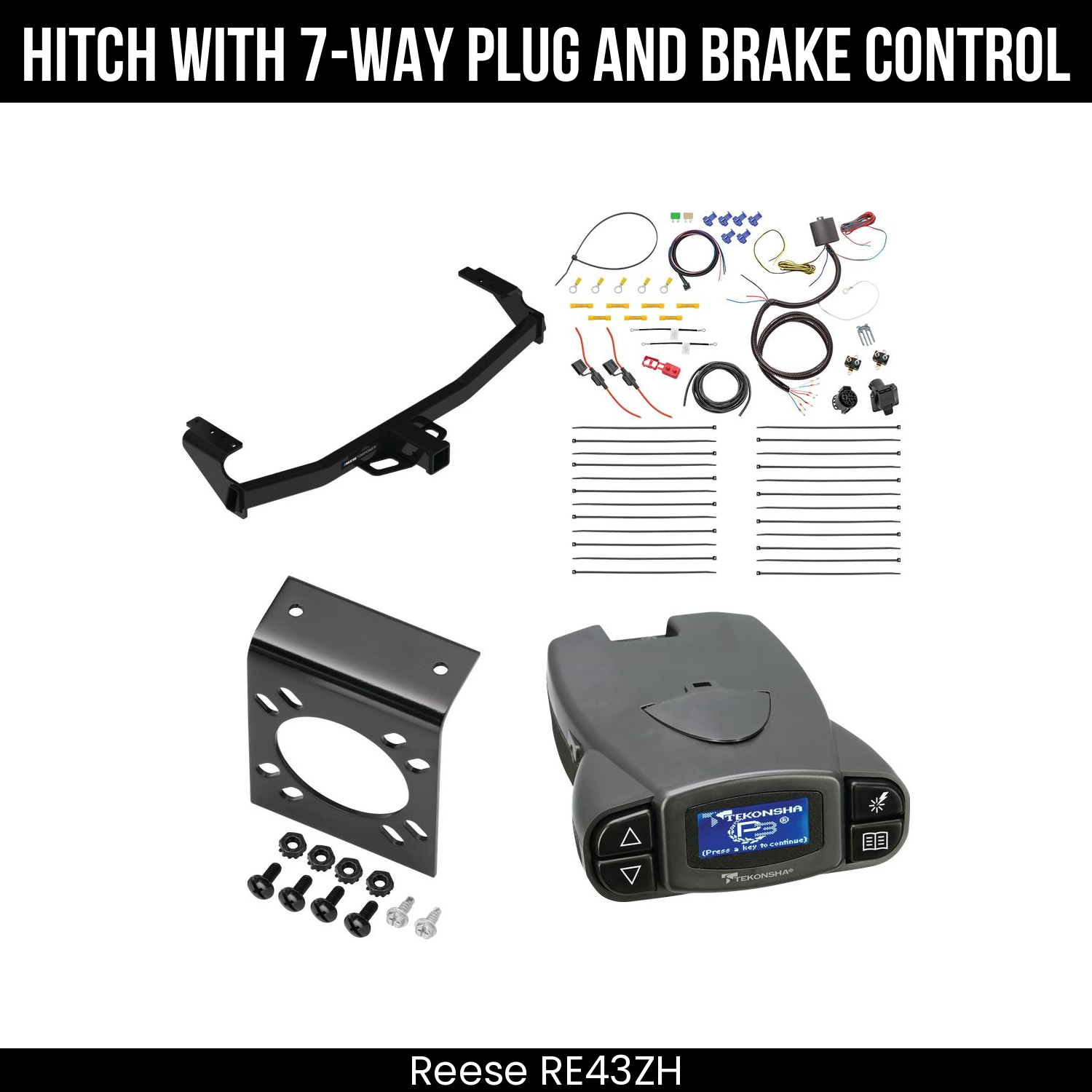 Reese RE43ZH Hitch With 7 Way Plug And Brake Control Bundle Featureimg