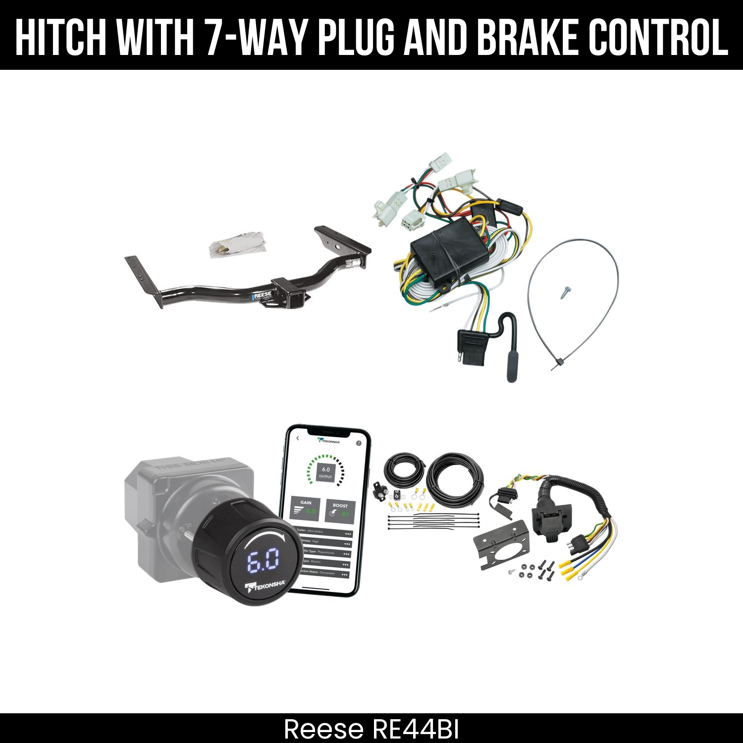 Reese RE44BI Hitch With 7 Way Plug And Brake Control Bundle Featureimg