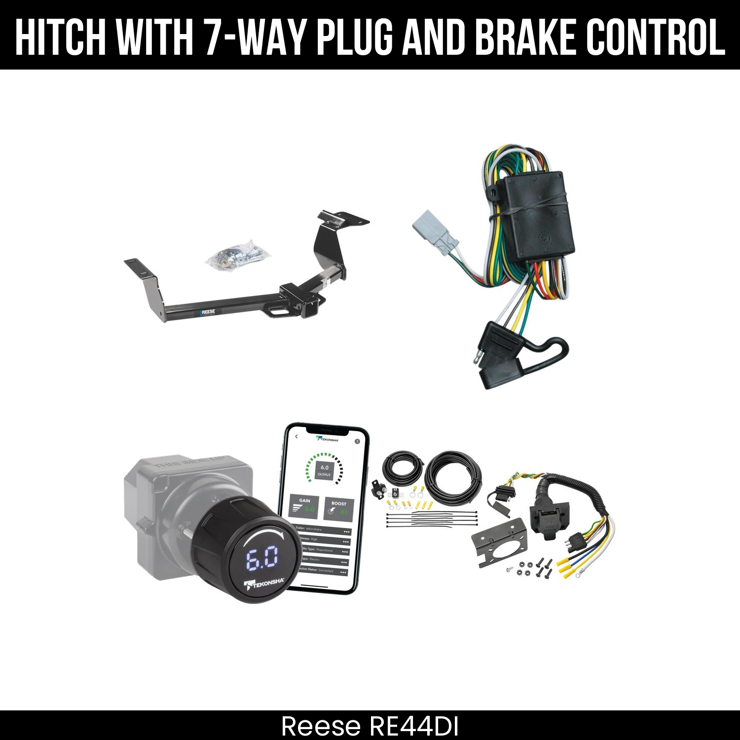 Reese RE44DI Hitch With 7 Way Plug And Brake Control Bundle Featureimg