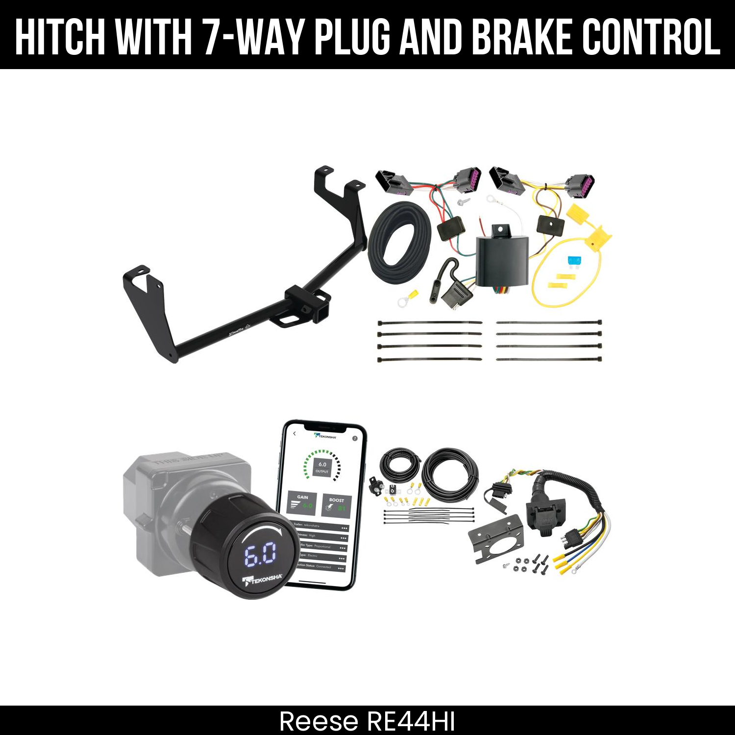 Reese RE44HI Hitch With 7 Way Plug And Brake Control Bundle Featureimg