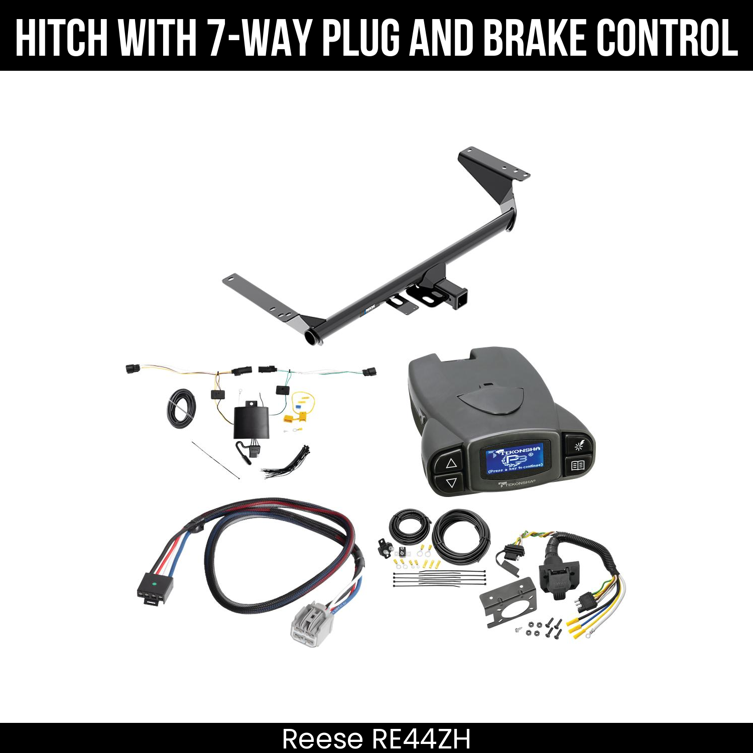 Reese RE44ZH Hitch With 7 Way Plug And Brake Control Bundle Featureimg