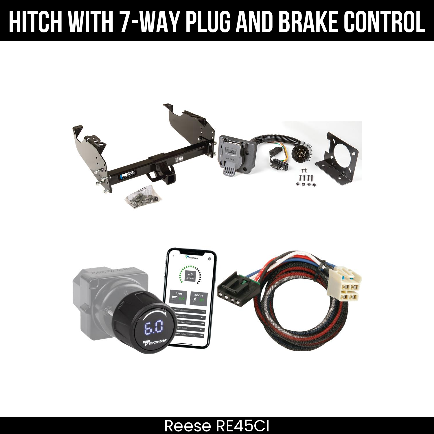 Reese RE45CI Hitch With 7 Way Plug And Brake Control Bundle Featureimg