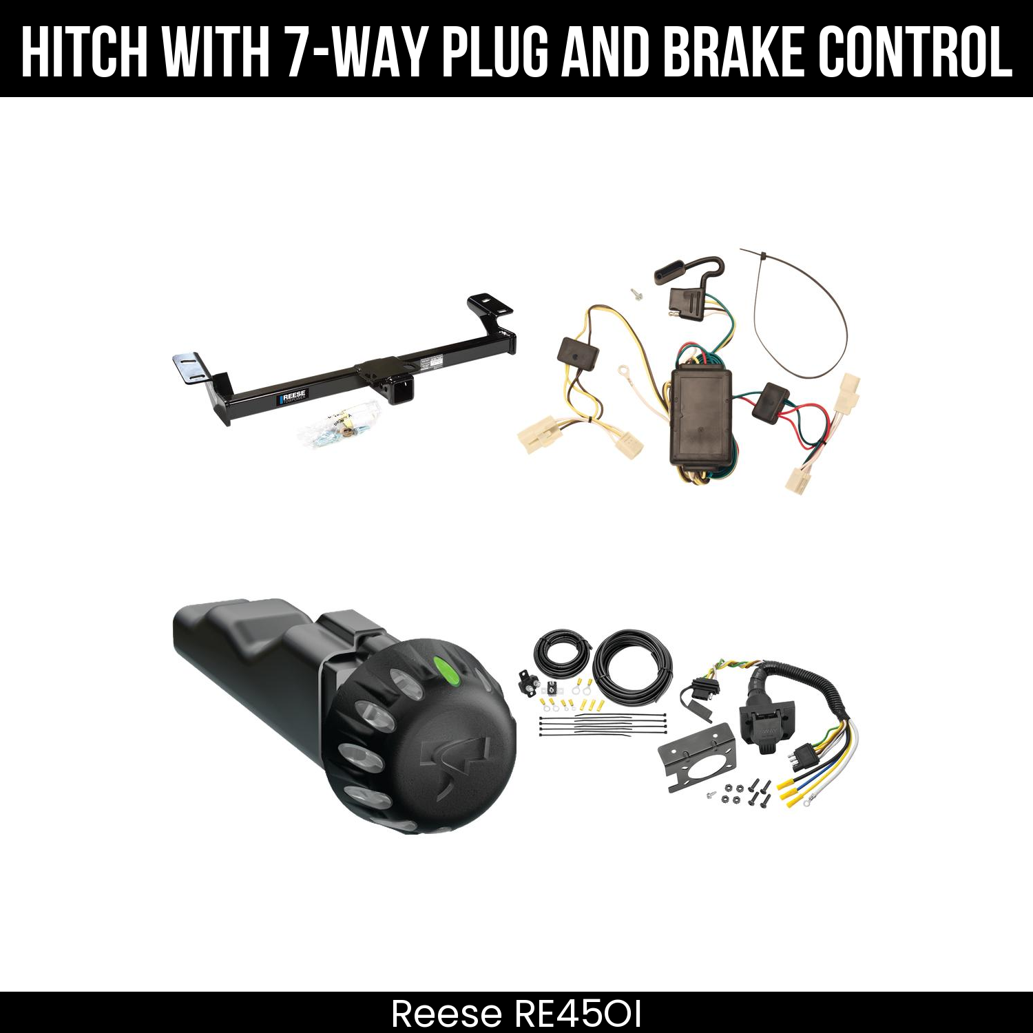 Reese RE45OI Hitch With 7 Way Plug And Brake Control Bundle Featureimg