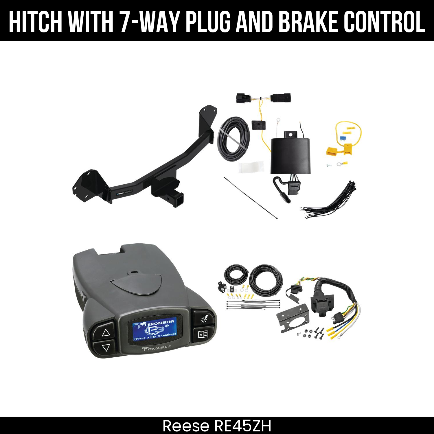 Reese RE45ZH Hitch With 7 Way Plug And Brake Control Bundle Featureimg