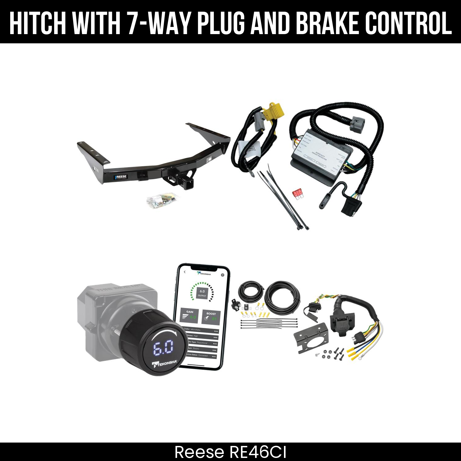 Reese RE46CI Hitch With 7 Way Plug And Brake Control Bundle Featureimg