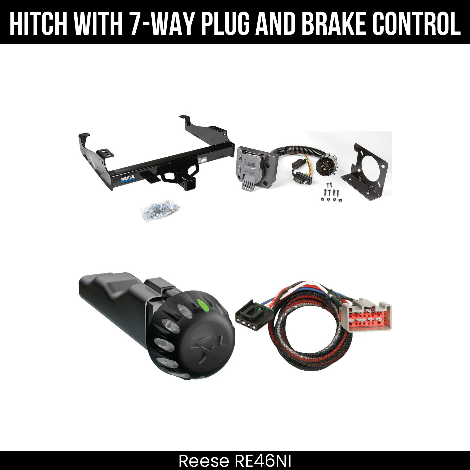 Reese RE46NI Hitch With 7 Way Plug And Brake Control Bundle Featureimg