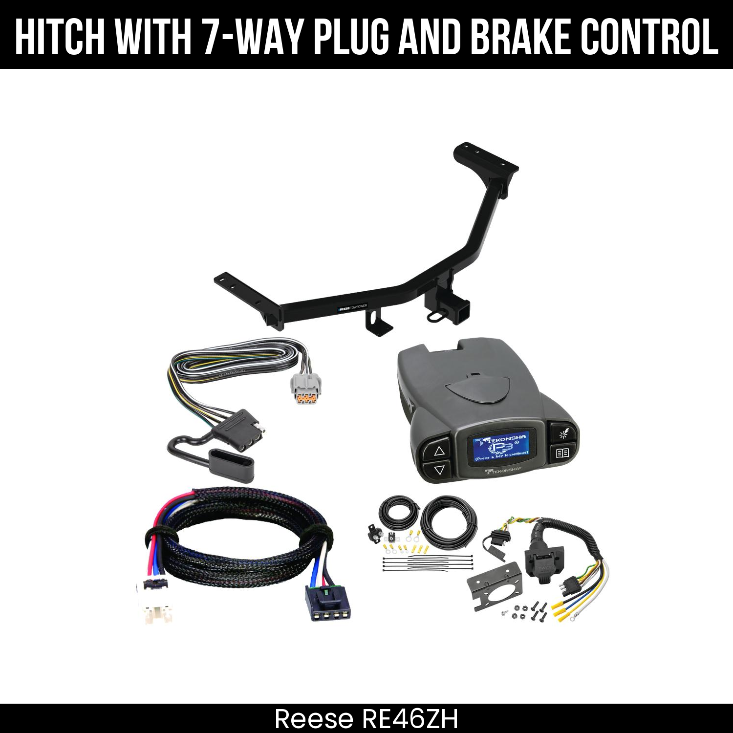 Reese RE46ZH Hitch With 7 Way Plug And Brake Control Bundle Featureimg