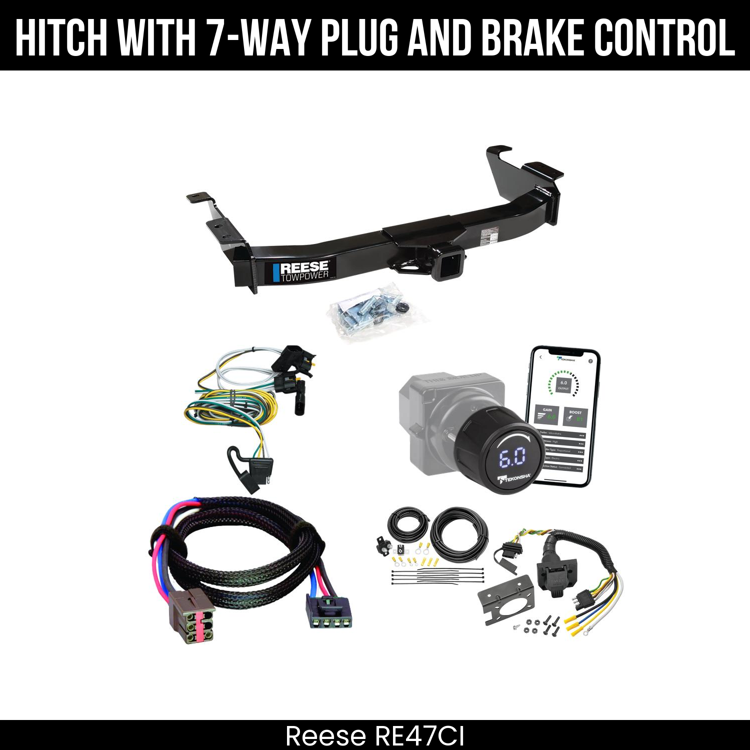 Reese RE47CI Hitch With 7 Way Plug And Brake Control Bundle Featureimg
