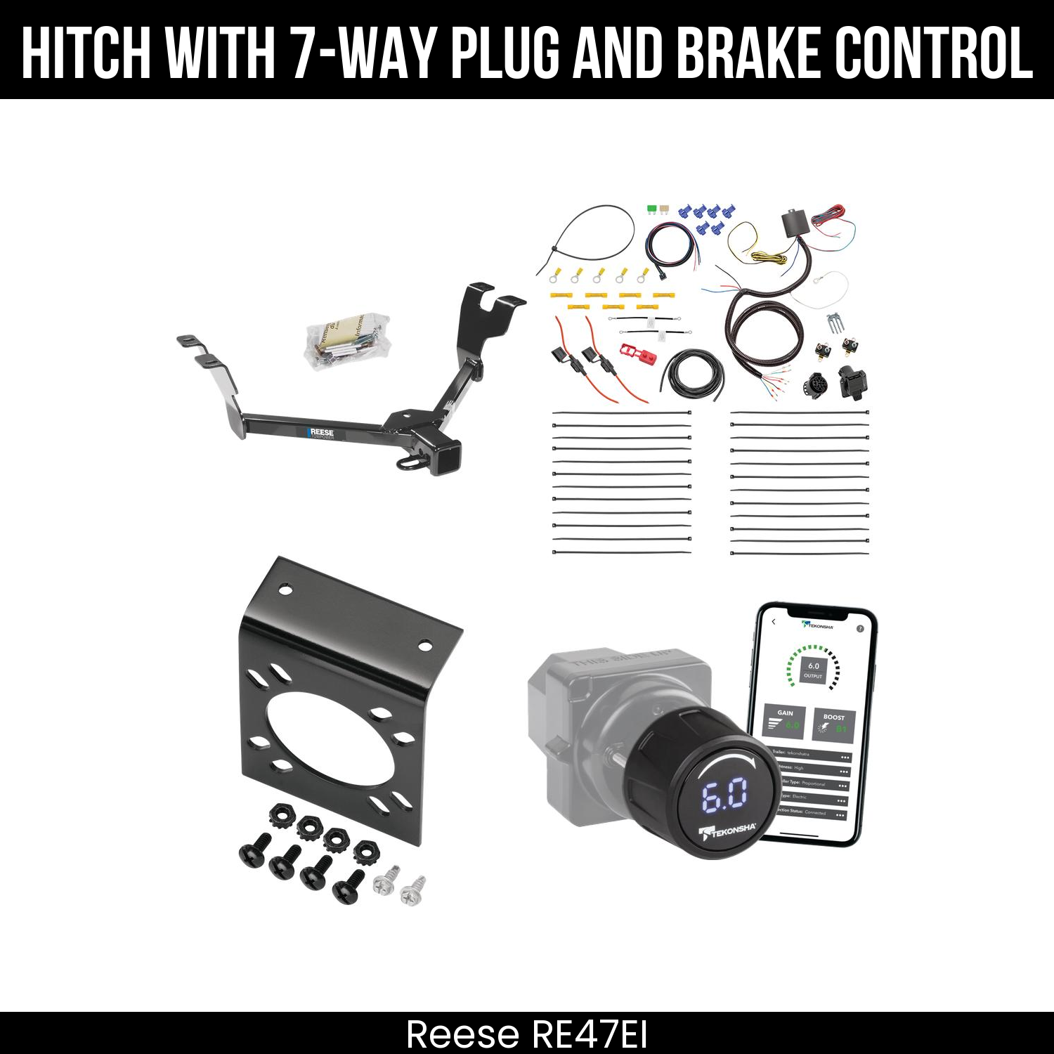 Reese RE47EI Hitch With 7 Way Plug And Brake Control Bundle Featureimg