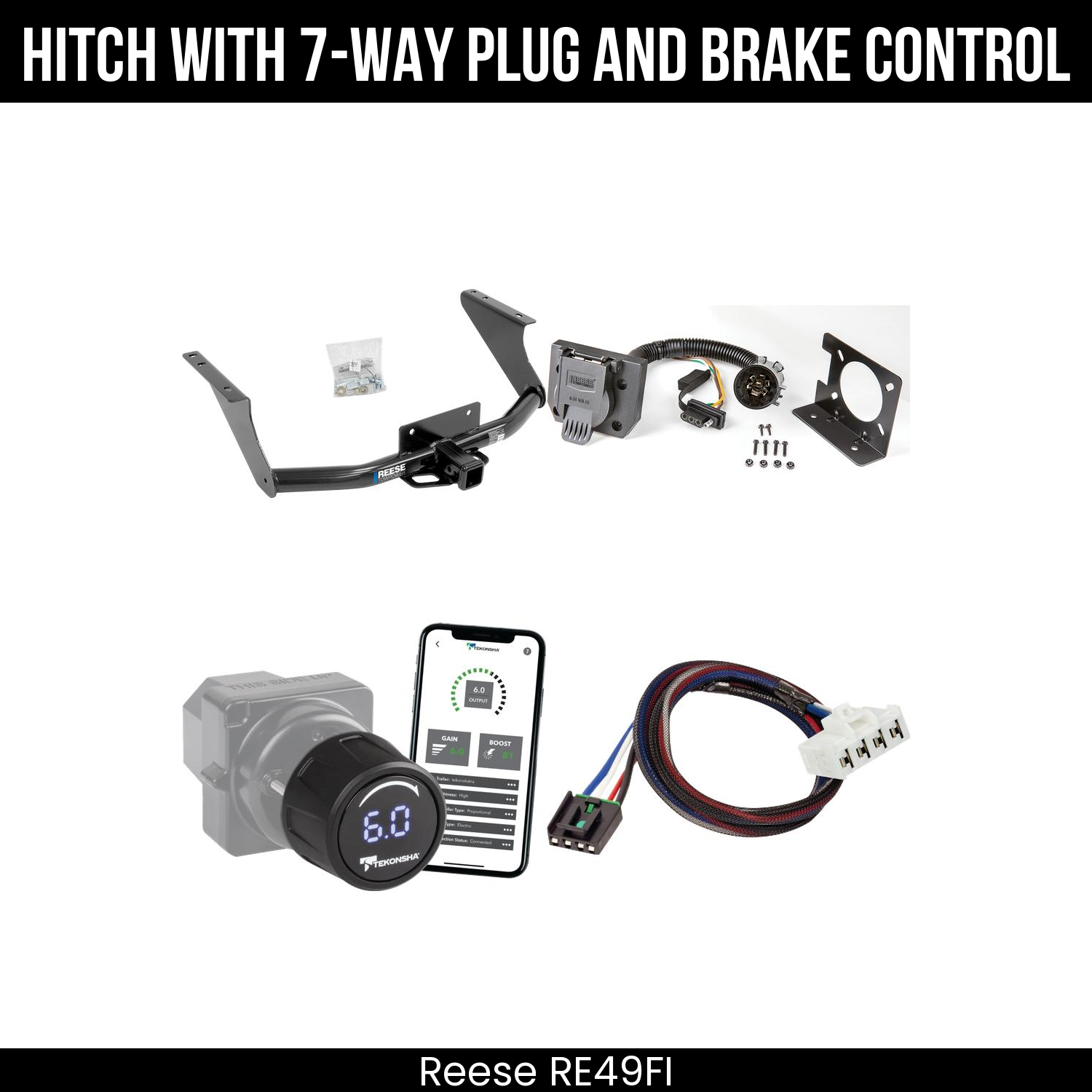 Reese RE49FI Hitch With 7 Way Plug And Brake Control Bundle Featureimg
