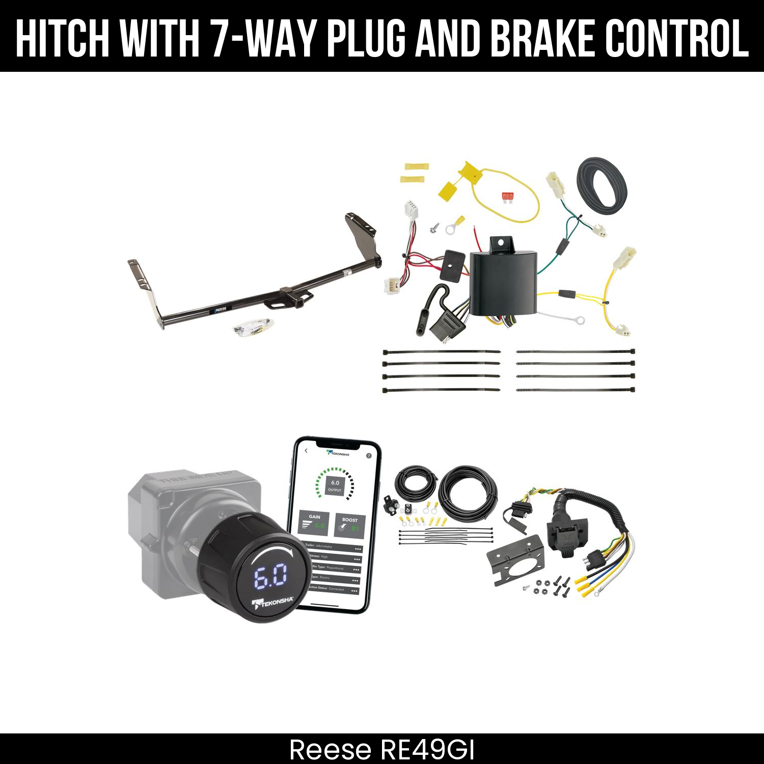 Reese RE49GI Hitch With 7 Way Plug And Brake Control Bundle Featureimg