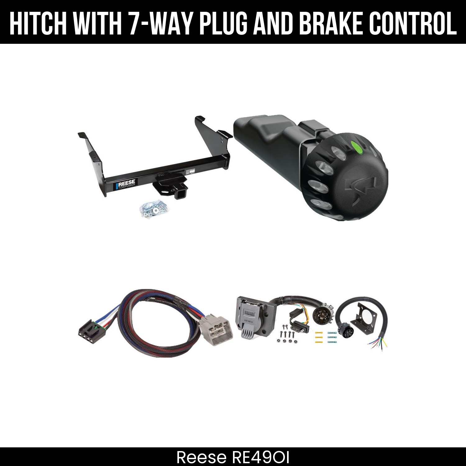 Reese RE49OI Hitch With 7 Way Plug And Brake Control Bundle Featureimg