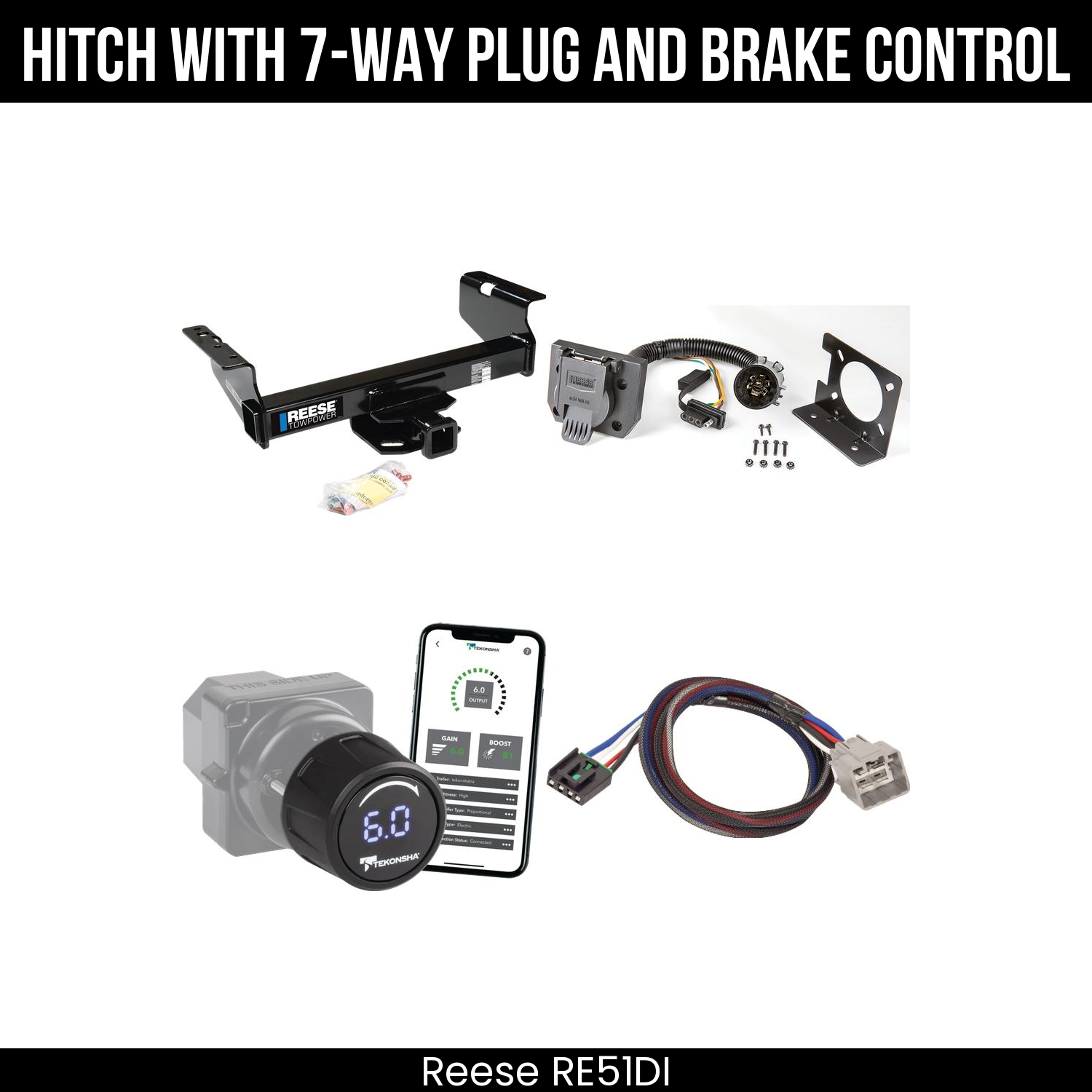 Reese RE51DI Hitch With 7 Way Plug And Brake Control Bundle Featureimg