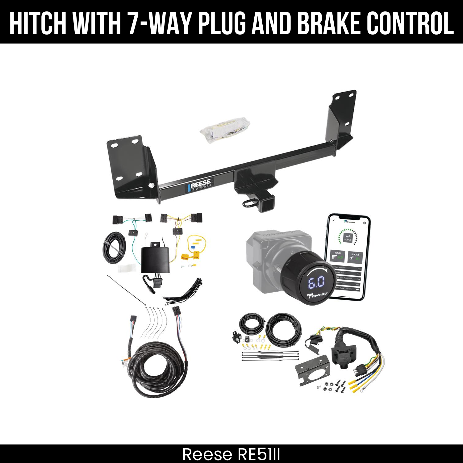 Reese RE51II Hitch With 7 Way Plug And Brake Control Bundle Featureimg