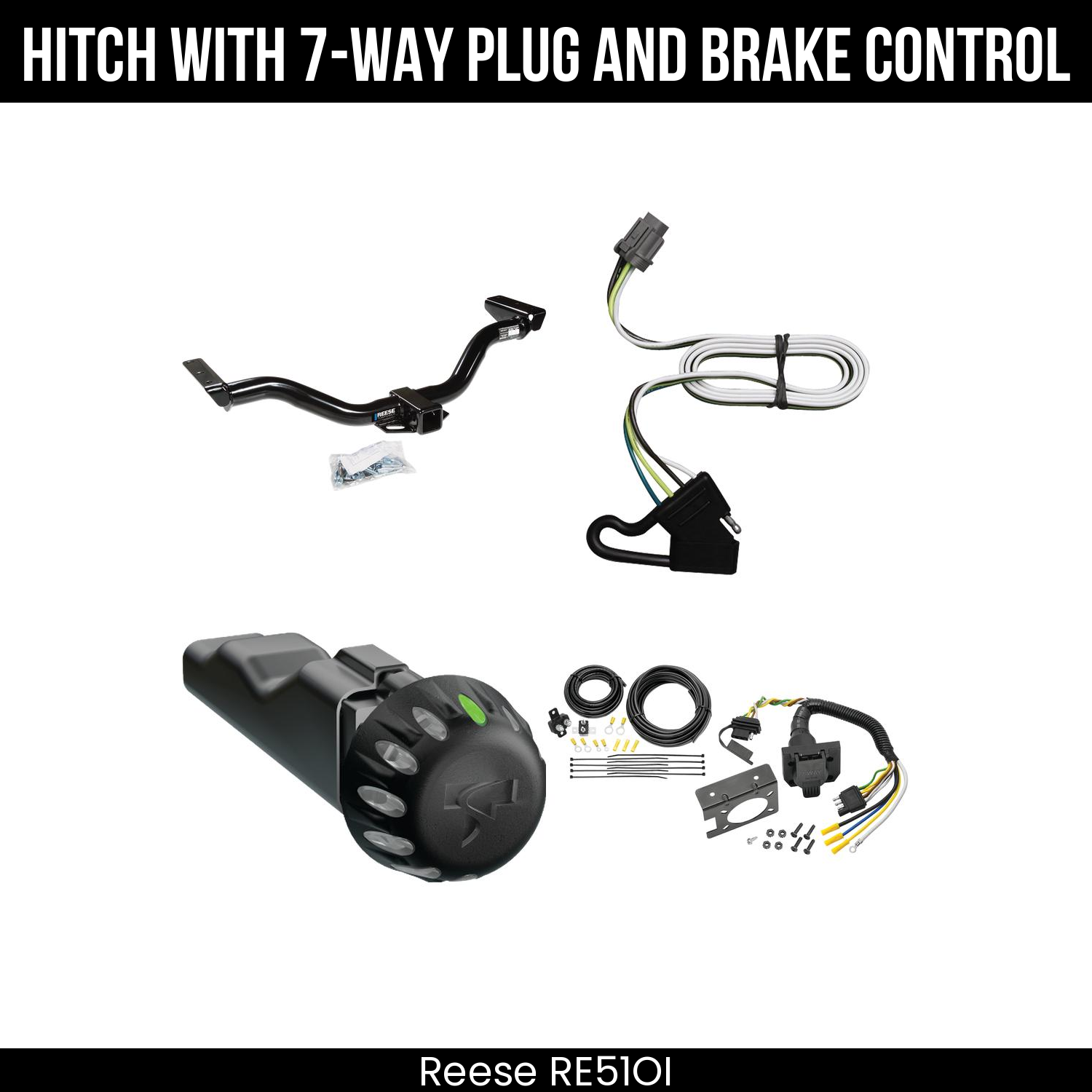 Reese RE51OI Hitch With 7 Way Plug And Brake Control Bundle Featureimg