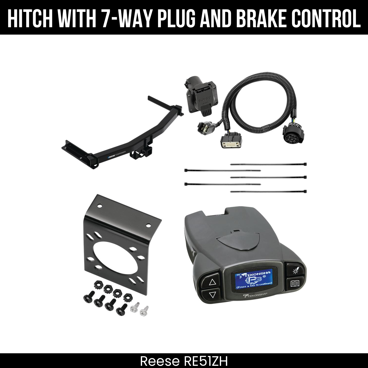 Reese RE51ZH Hitch With 7 Way Plug And Brake Control Bundle Featureimg